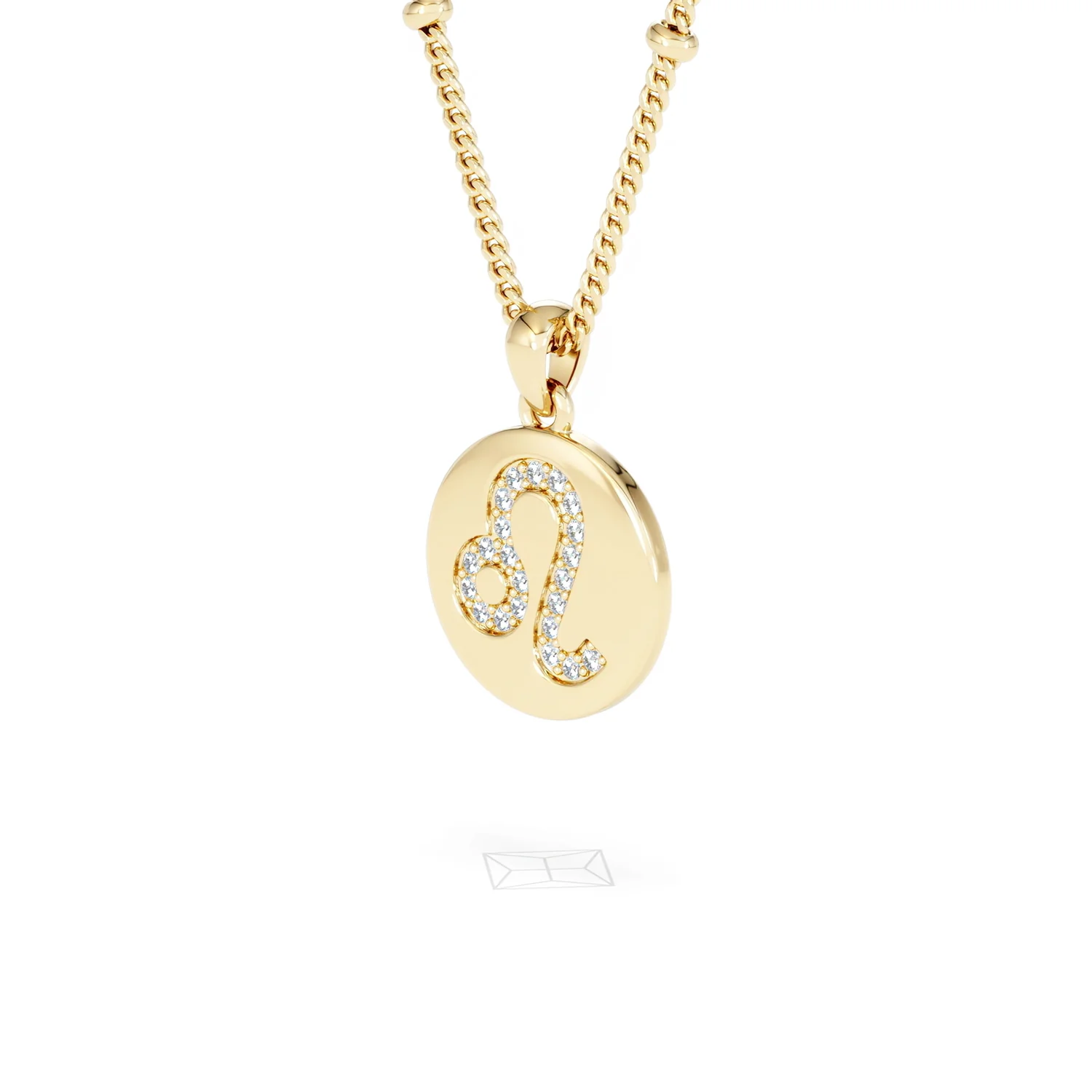 Astrology Leo 0.07ct Lab Grown Diamond Medallion Pendant Necklace in 18K Gold Vermeil - Image 80