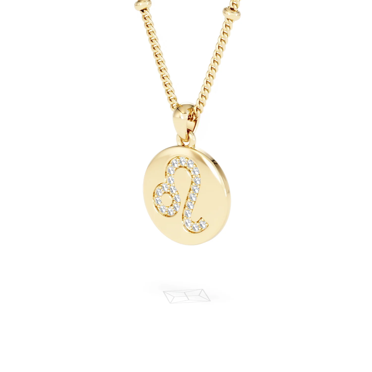 Astrology Leo 0.07ct Lab Grown Diamond Medallion Pendant Necklace in 18K Gold Vermeil - Image 81