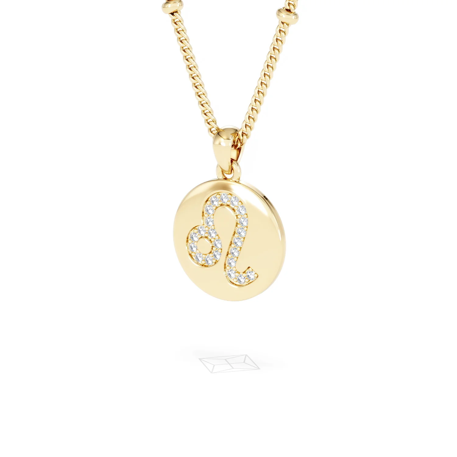 Astrology Leo 0.07ct Lab Grown Diamond Medallion Pendant Necklace in 18K Gold Vermeil - Image 82
