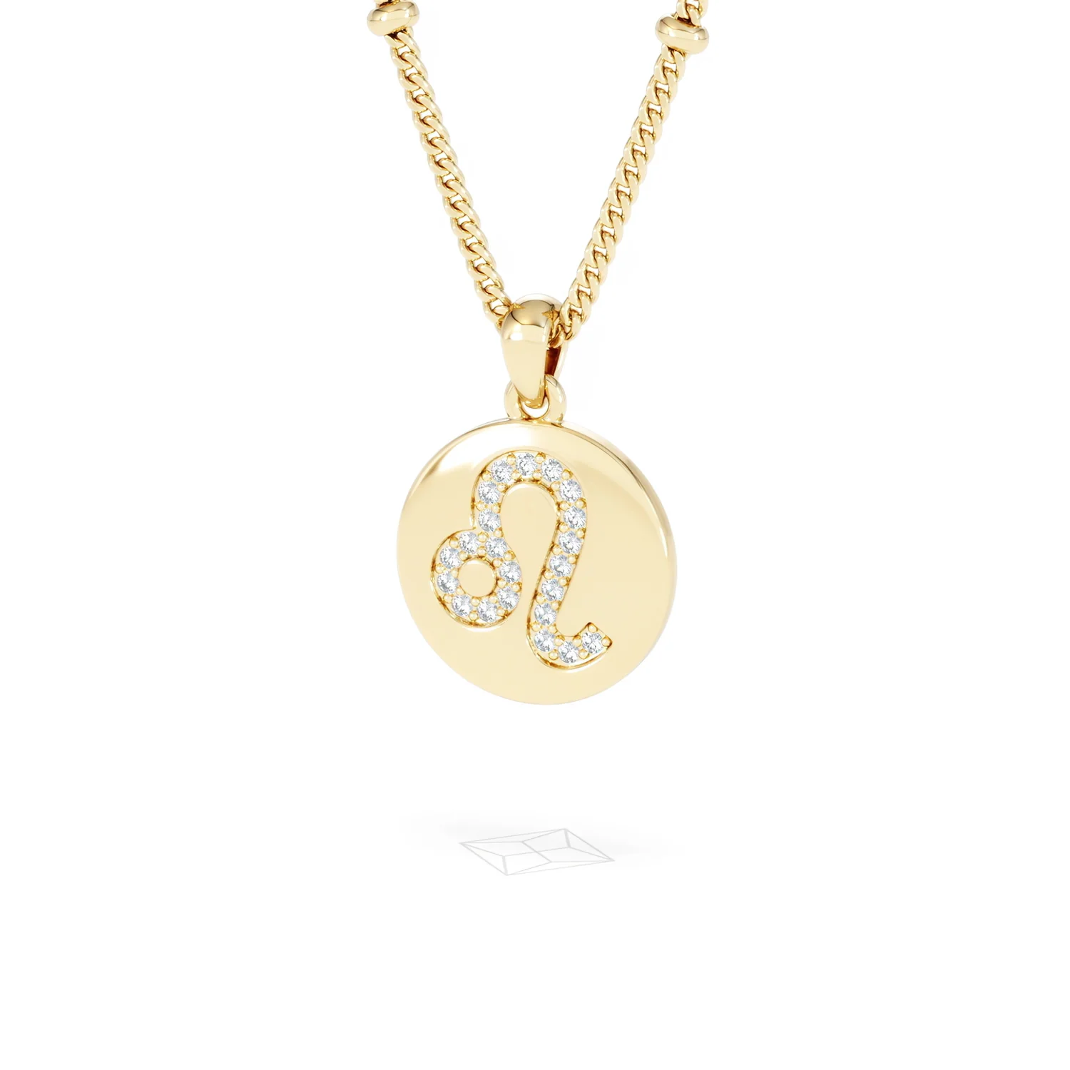 Astrology Leo 0.07ct Lab Grown Diamond Medallion Pendant Necklace in 18K Gold Vermeil - Image 84