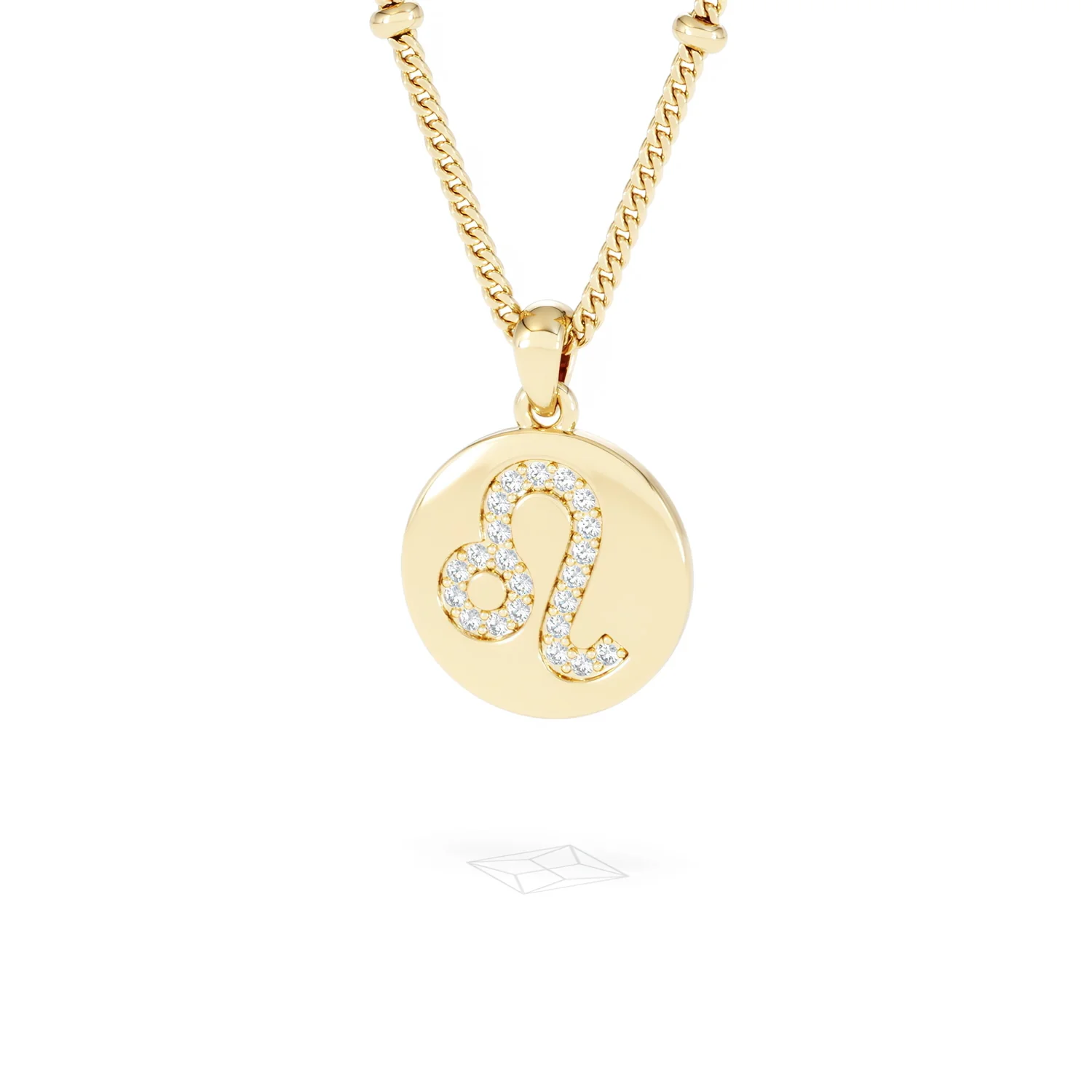 Astrology Leo 0.07ct Lab Grown Diamond Medallion Pendant Necklace in 18K Gold Vermeil - Image 85