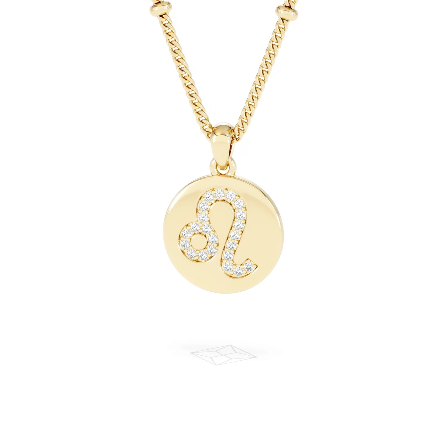 Astrology Leo 0.07ct Lab Grown Diamond Medallion Pendant Necklace in 18K Gold Vermeil - Image 86
