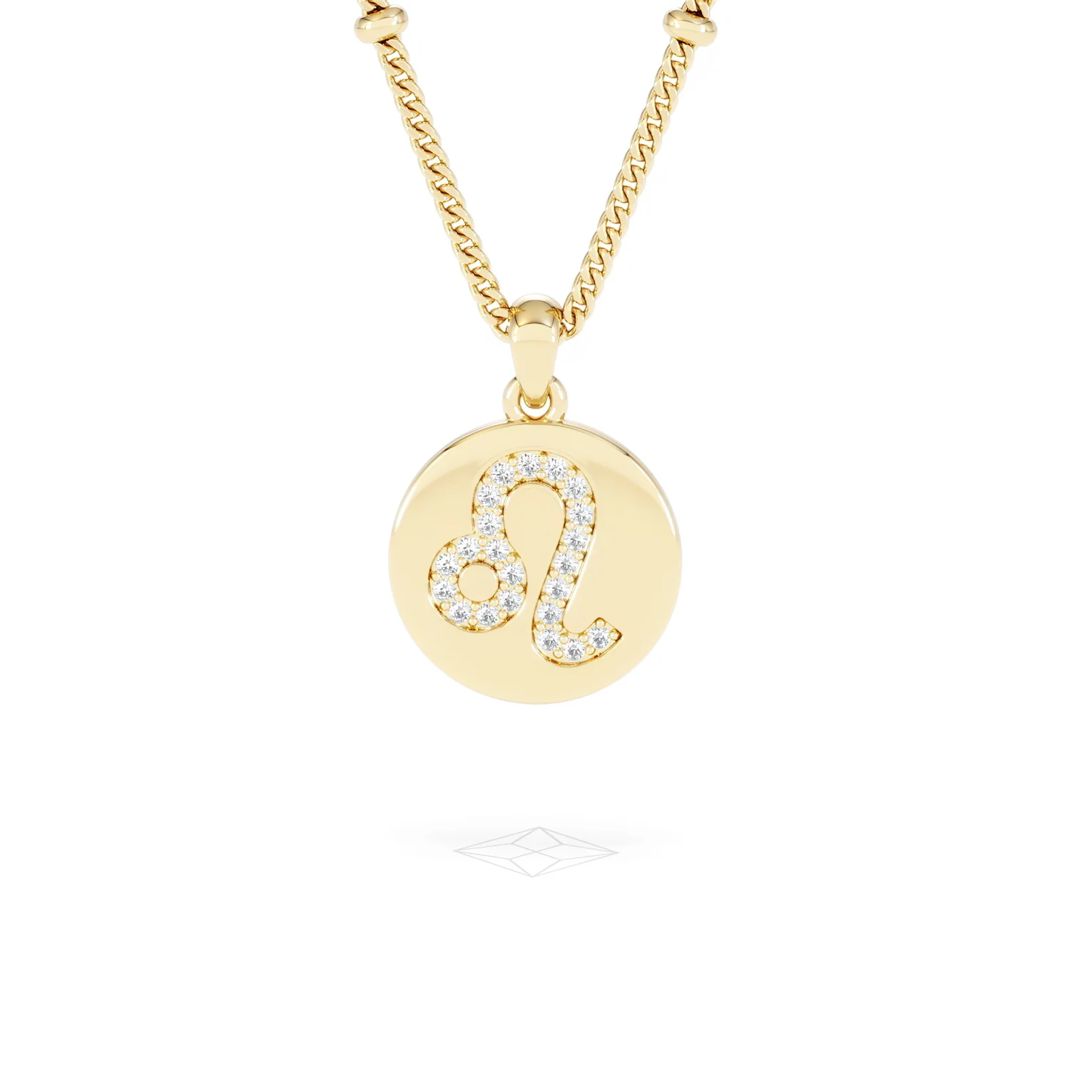 Astrology Leo 0.07ct Lab Grown Diamond Medallion Pendant Necklace in 18K Gold Vermeil - Image 88