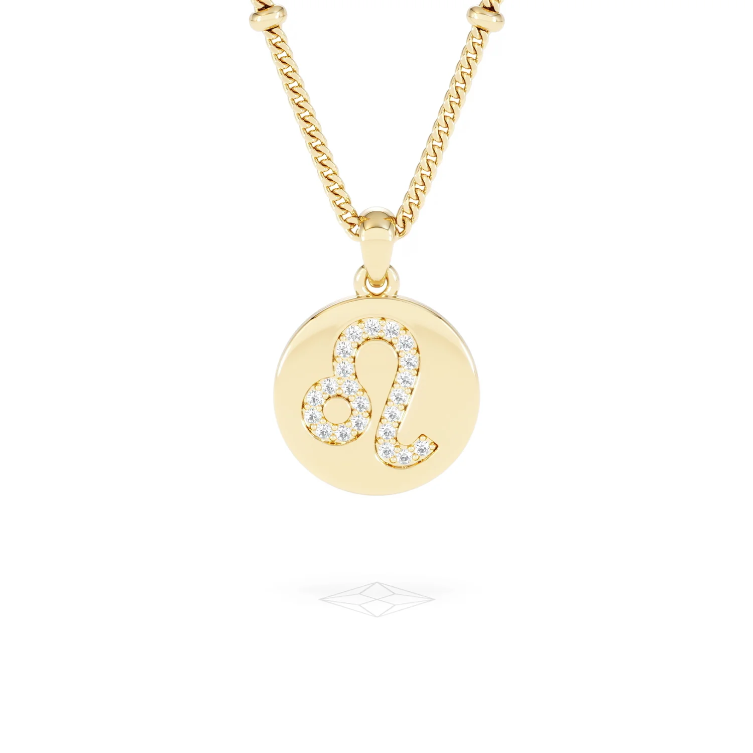 Astrology Leo 0.07ct Lab Grown Diamond Medallion Pendant Necklace in 18K Gold Vermeil - Image 9