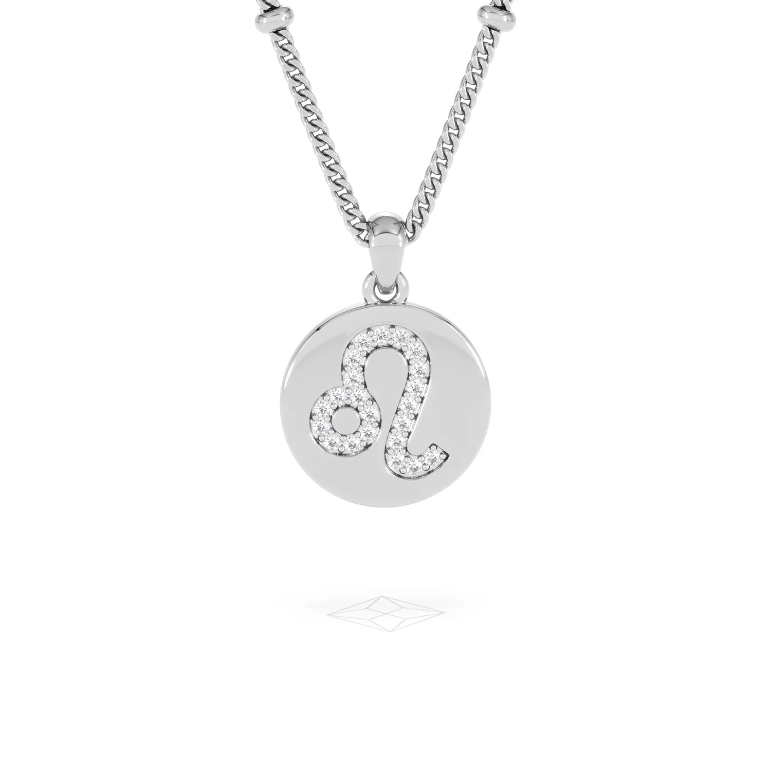 Astrology Leo 0.07ct Lab Grown Diamond Medallion Pendant Necklace in Sterling Silver - Image 10