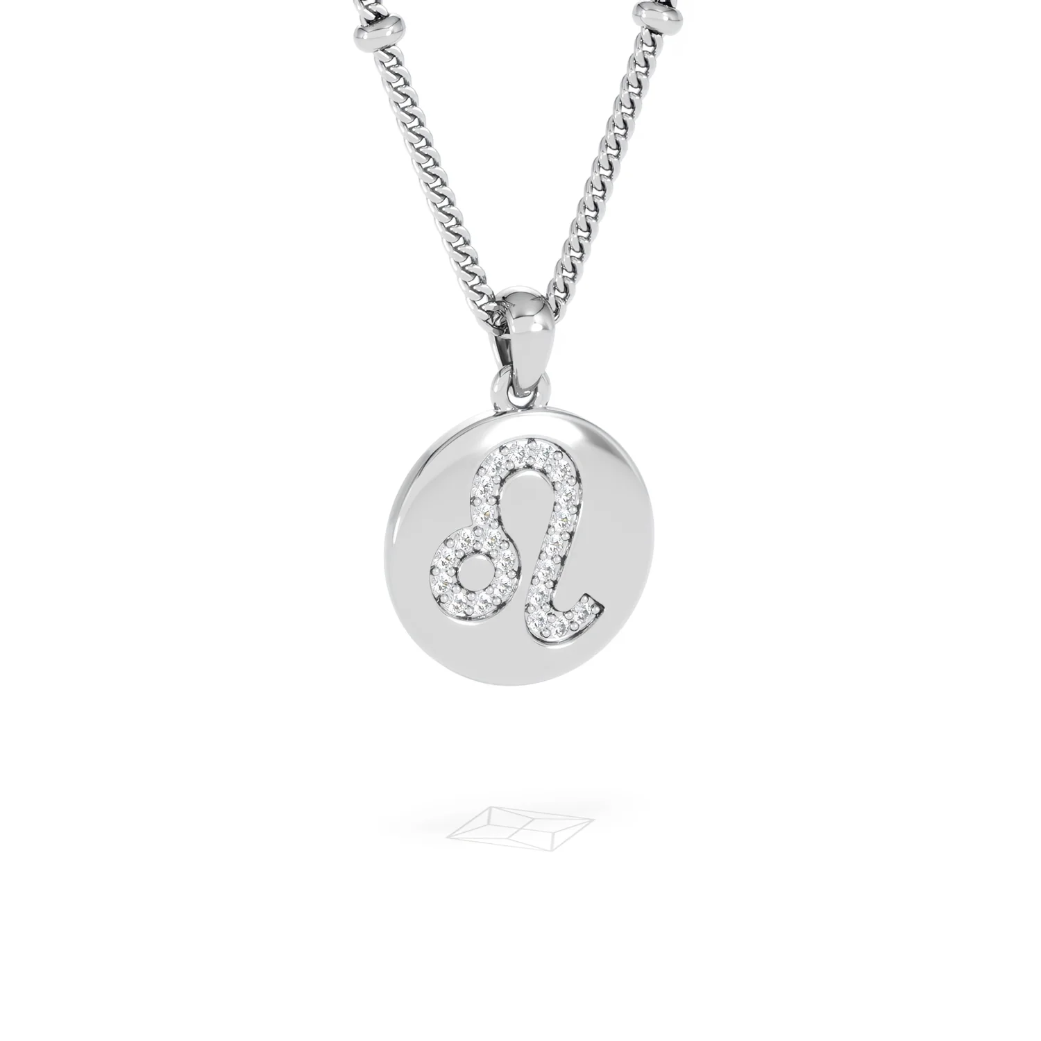 Astrology Leo 0.07ct Lab Grown Diamond Medallion Pendant Necklace in Sterling Silver - Image 14