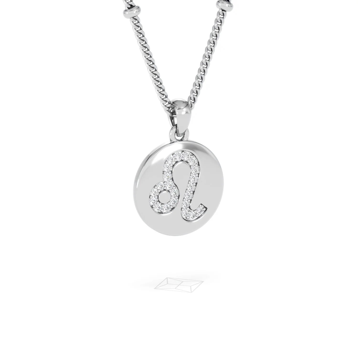 Astrology Leo 0.07ct Lab Grown Diamond Medallion Pendant Necklace in Sterling Silver - Image 15