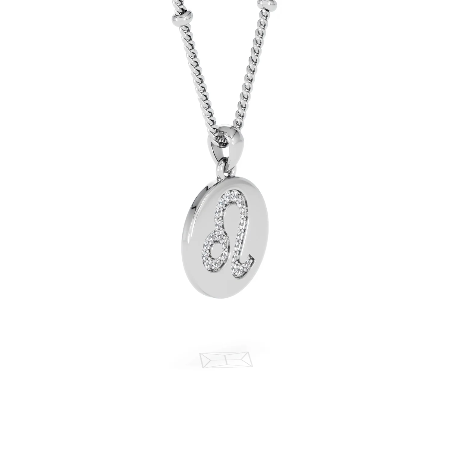 Astrology Leo 0.07ct Lab Grown Diamond Medallion Pendant Necklace in Sterling Silver - Image 20