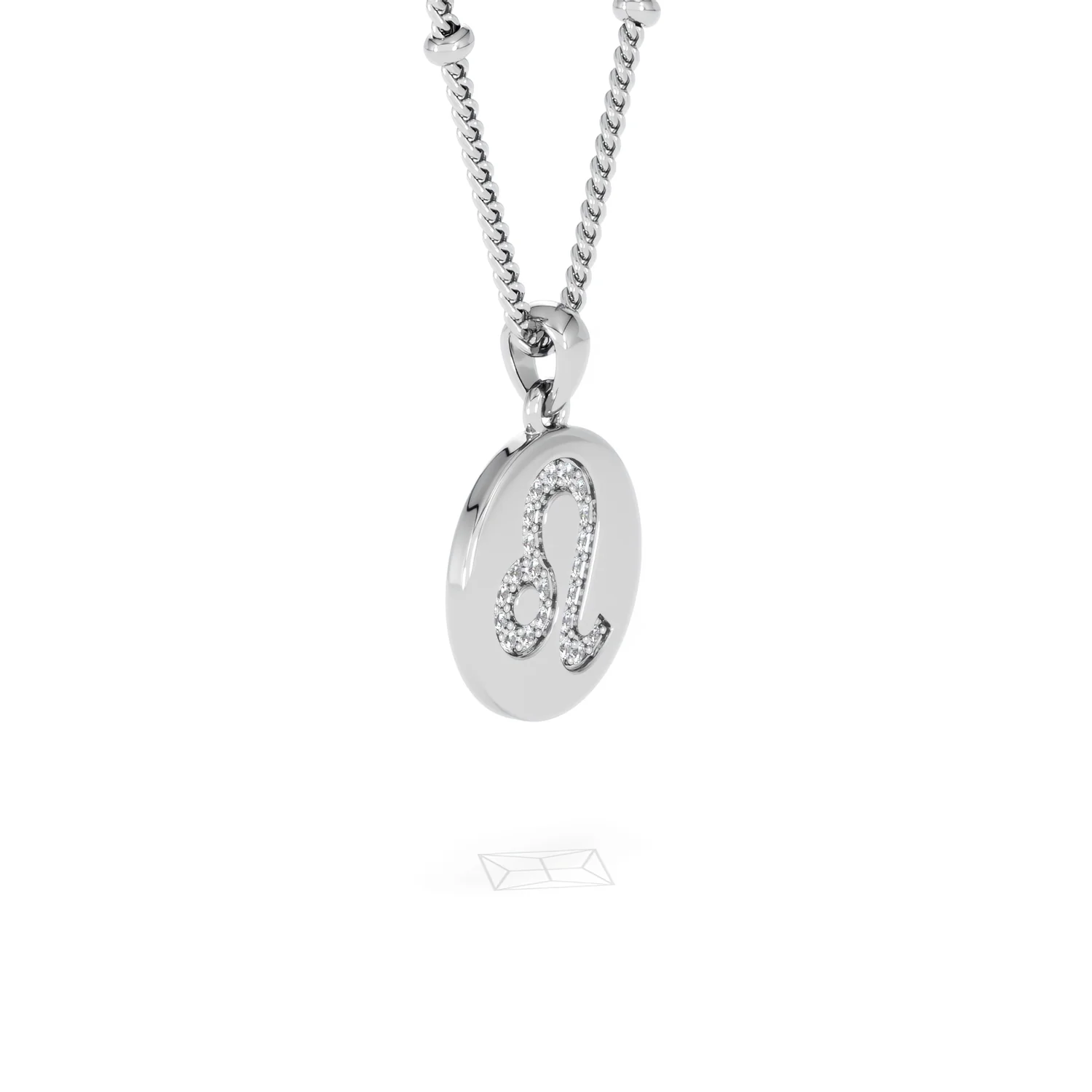 Astrology Leo 0.07ct Lab Grown Diamond Medallion Pendant Necklace in Sterling Silver - Image 21