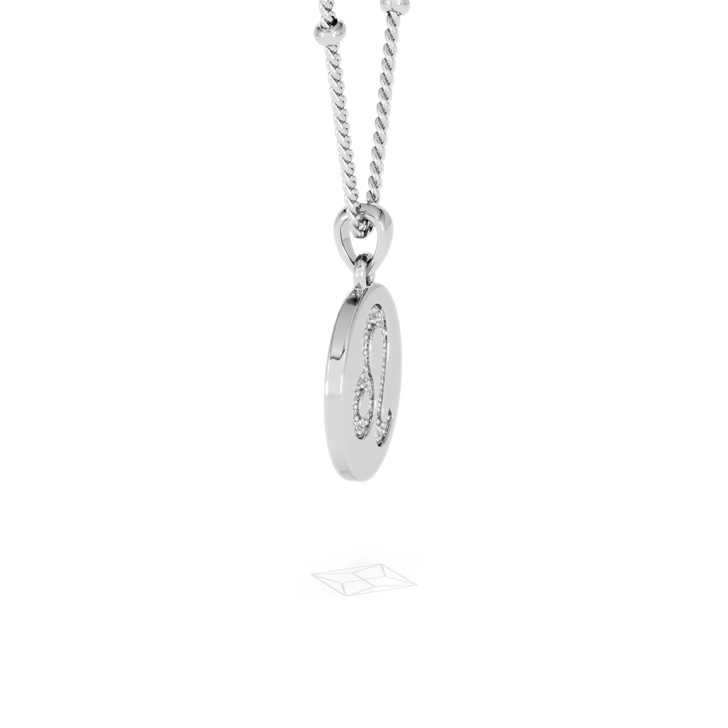 Astrology Leo 0.07ct Lab Grown Diamond Medallion Pendant Necklace in Sterling Silver - Image 25