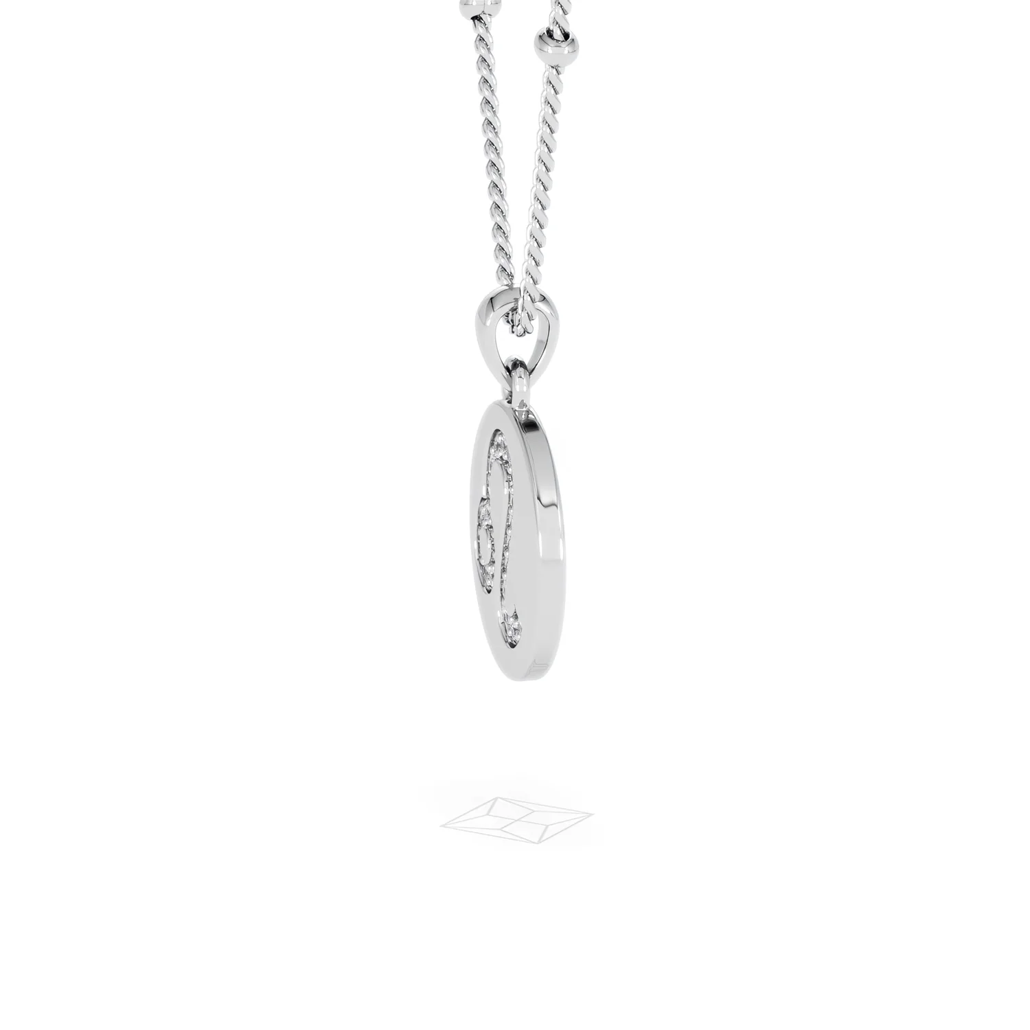 Astrology Leo 0.07ct Lab Grown Diamond Medallion Pendant Necklace in Sterling Silver - Image 72