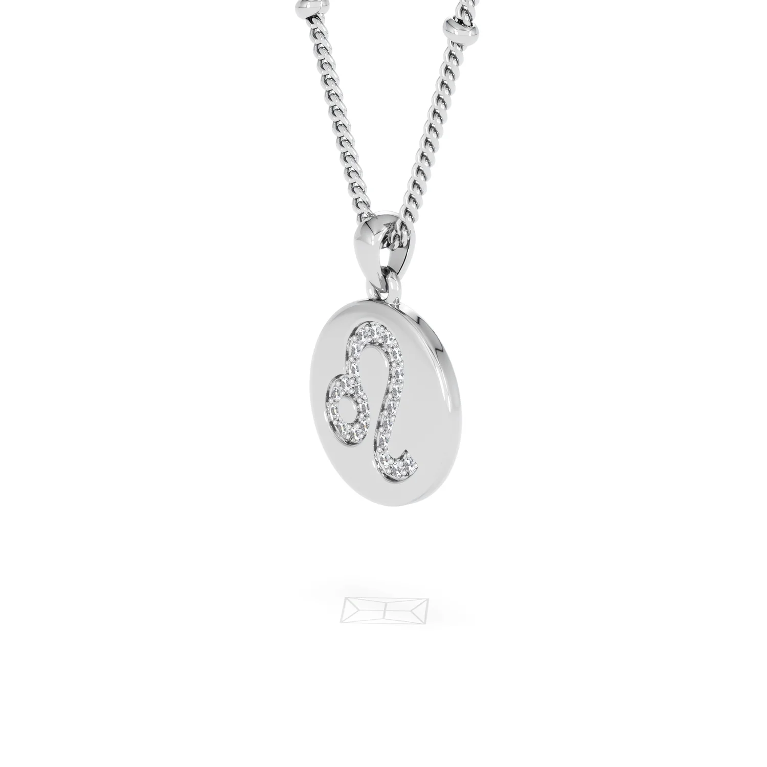 Astrology Leo 0.07ct Lab Grown Diamond Medallion Pendant Necklace in Sterling Silver - Image 78