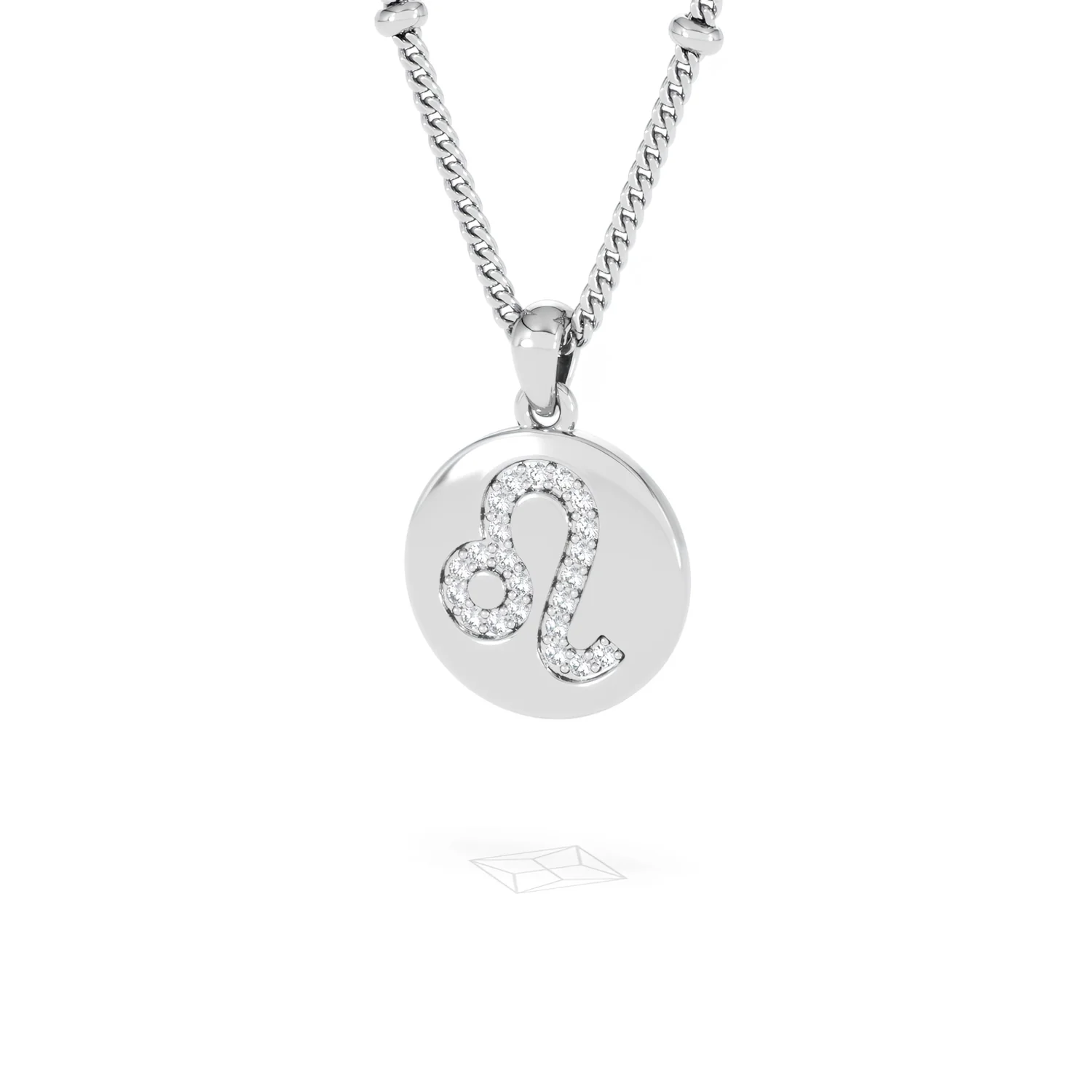 Astrology Leo 0.07ct Lab Grown Diamond Medallion Pendant Necklace in Sterling Silver - Image 84