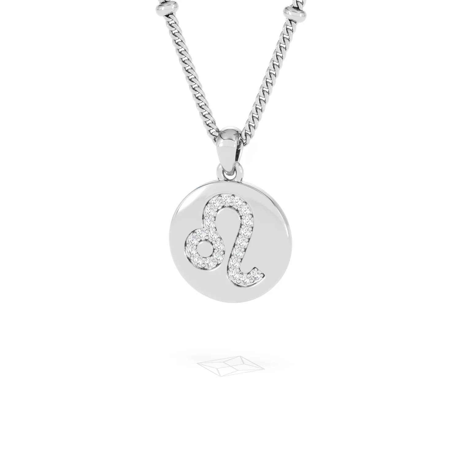 Astrology Leo 0.07ct Lab Grown Diamond Medallion Pendant Necklace in Sterling Silver - Image 85