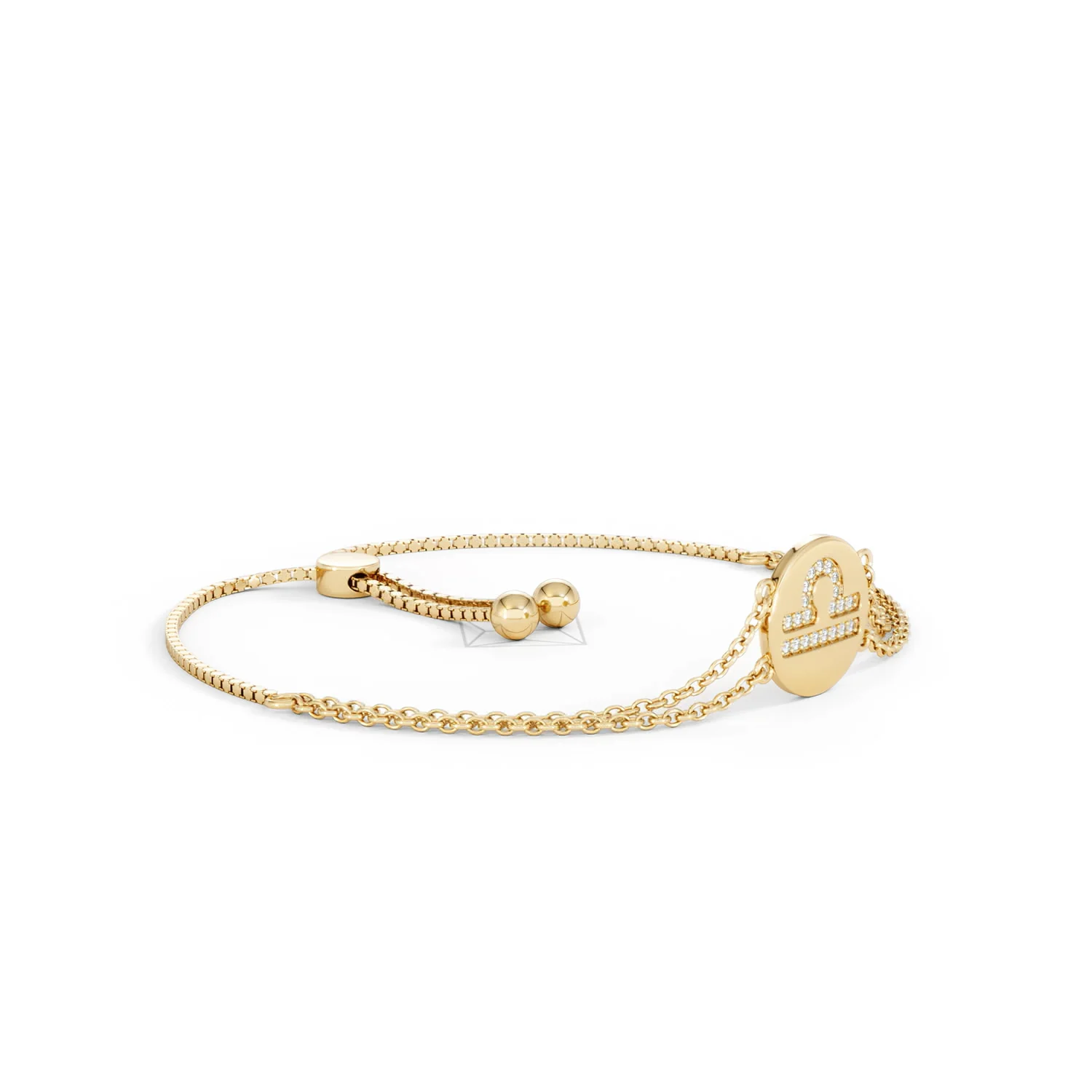 Astrology Libra 0.07ct Lab Grown Diamond Adjustable Medallion Bracelet 18K Gold Vermeil - Image 20