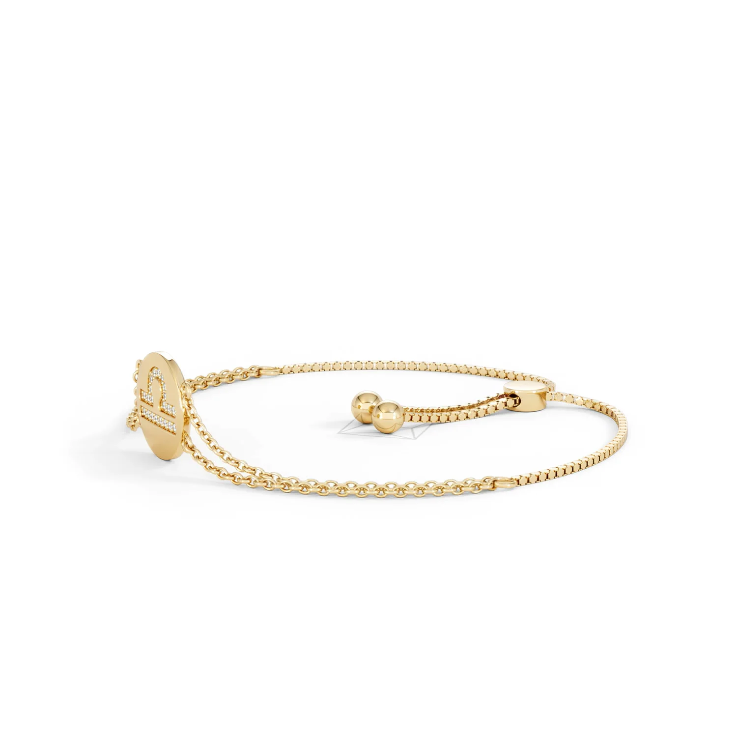 Astrology Libra 0.07ct Lab Grown Diamond Adjustable Medallion Bracelet 18K Gold Vermeil - Image 75
