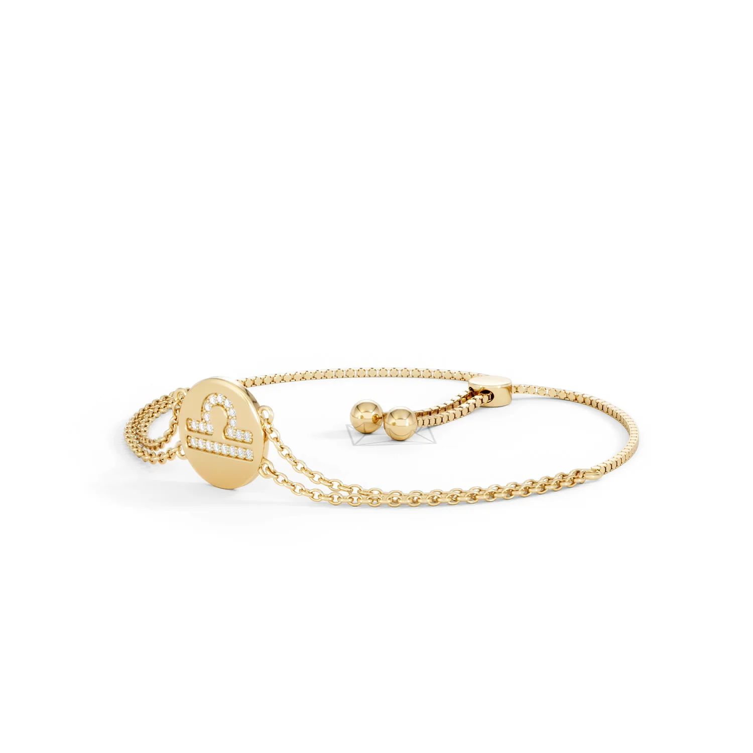 Astrology Libra 0.07ct Lab Grown Diamond Adjustable Medallion Bracelet 18K Gold Vermeil - Image 80