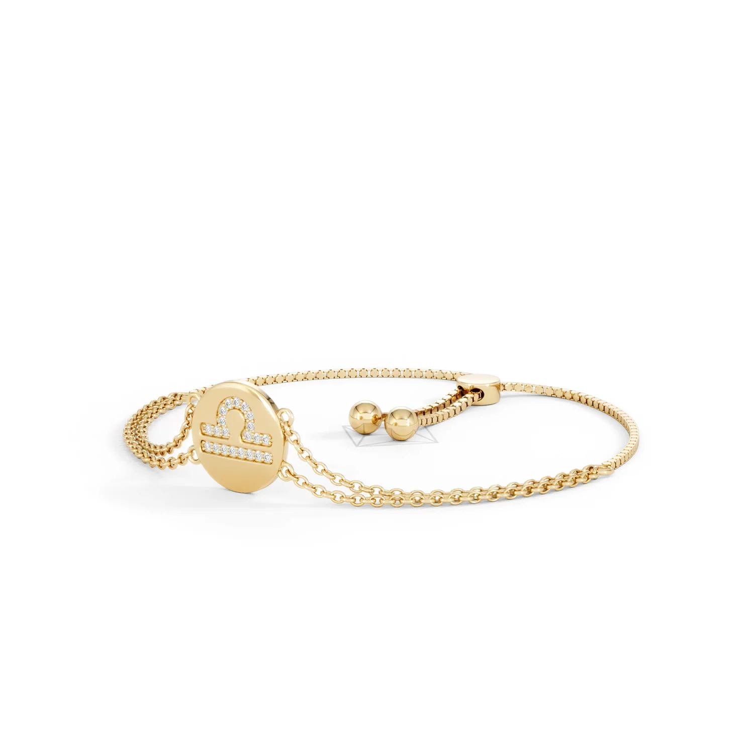 Astrology Libra 0.07ct Lab Grown Diamond Adjustable Medallion Bracelet 18K Gold Vermeil - Image 81