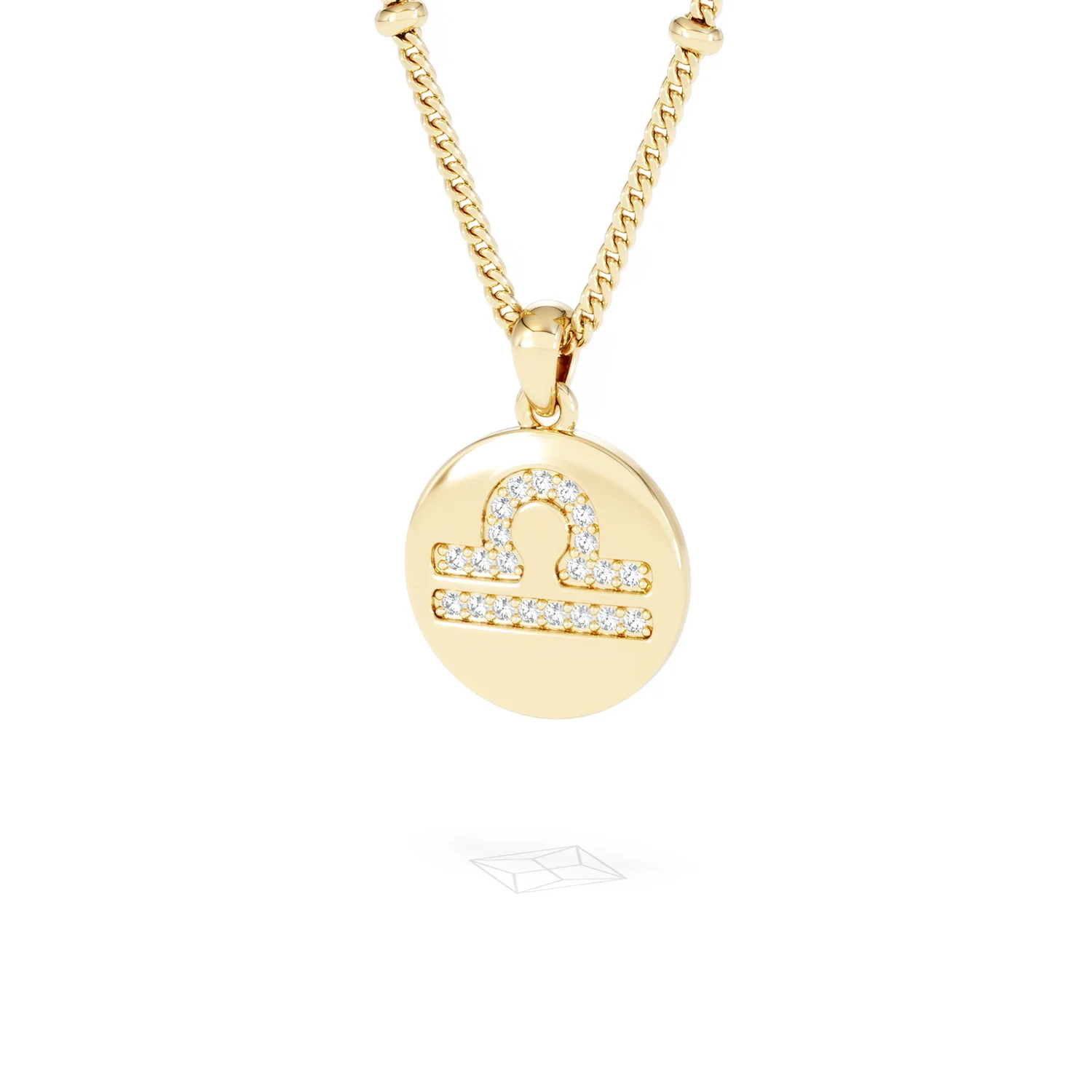 Astrology Libra 0.07ct Lab Grown Diamond Medallion Pendant Necklace in 18K Gold Vermeil - Image 13