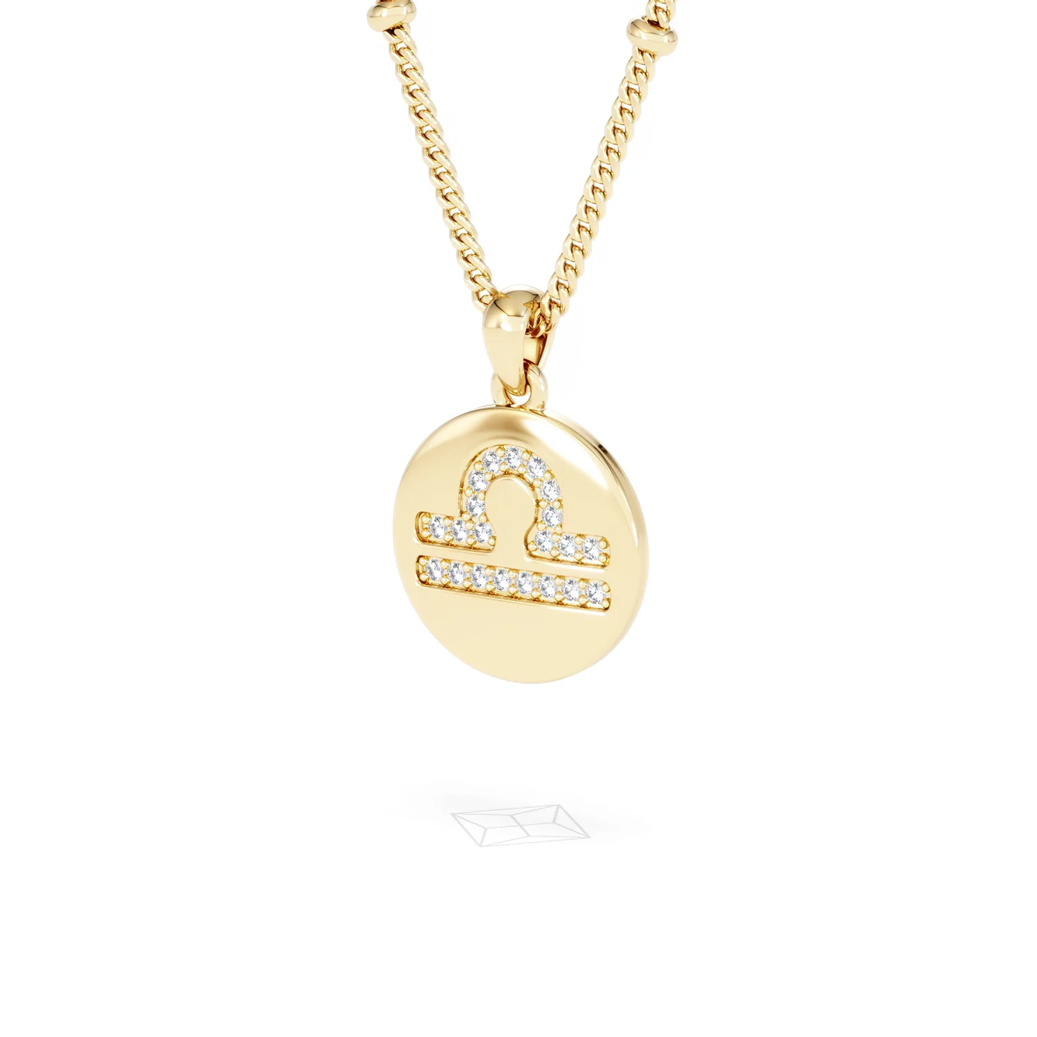 Astrology Libra 0.07ct Lab Grown Diamond Medallion Pendant Necklace in 18K Gold Vermeil - Image 15