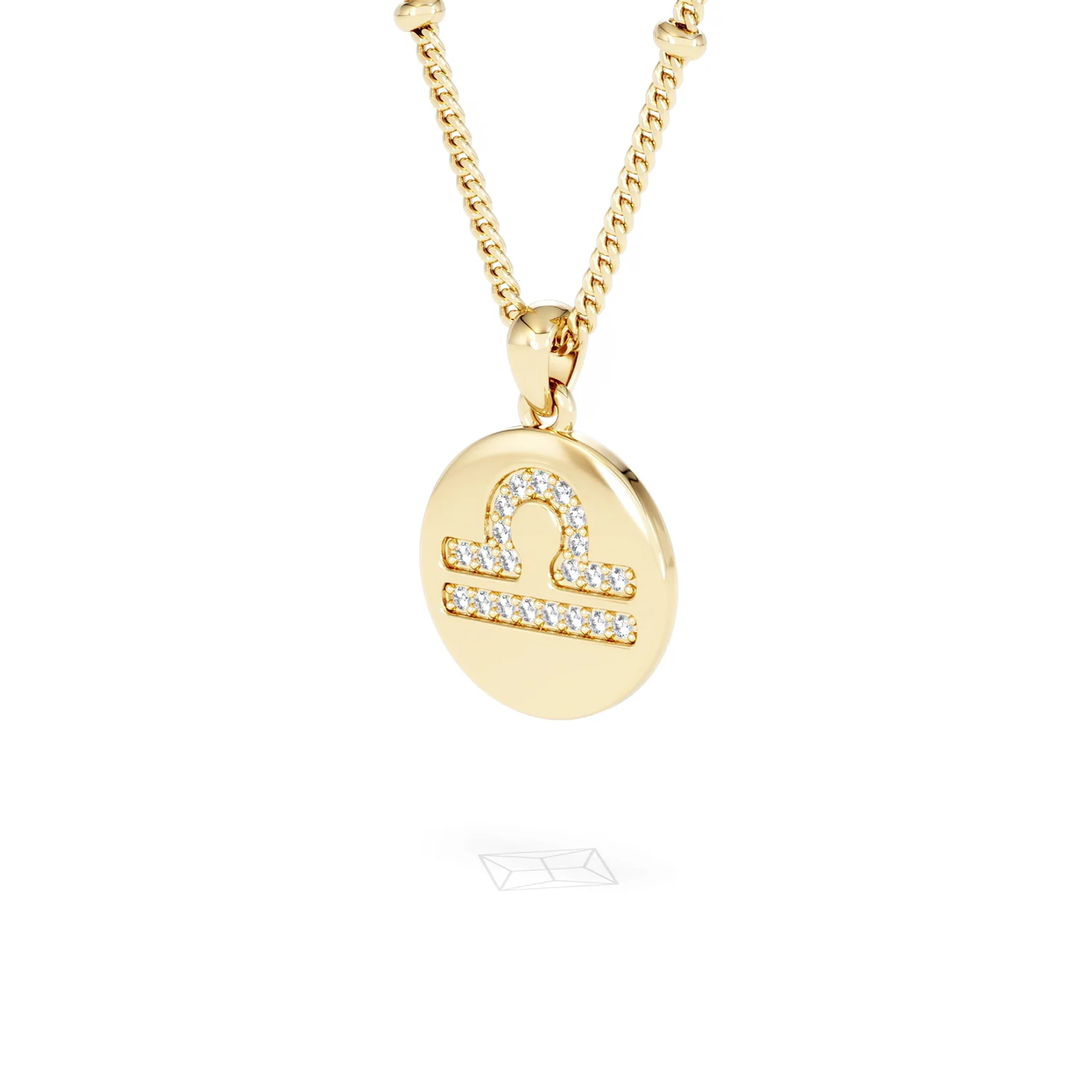 Astrology Libra 0.07ct Lab Grown Diamond Medallion Pendant Necklace in 18K Gold Vermeil - Image 16