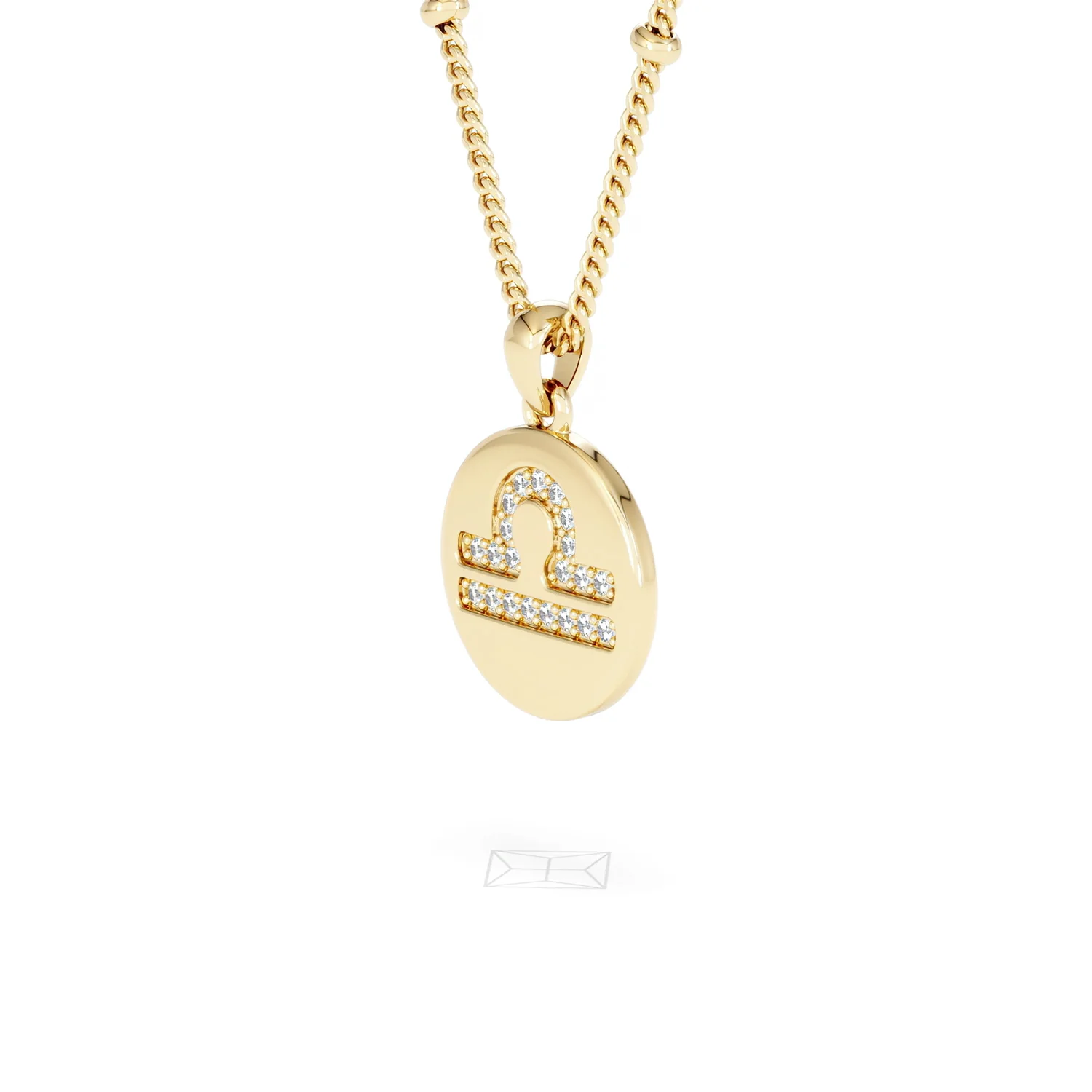 Astrology Libra 0.07ct Lab Grown Diamond Medallion Pendant Necklace in 18K Gold Vermeil - Image 19