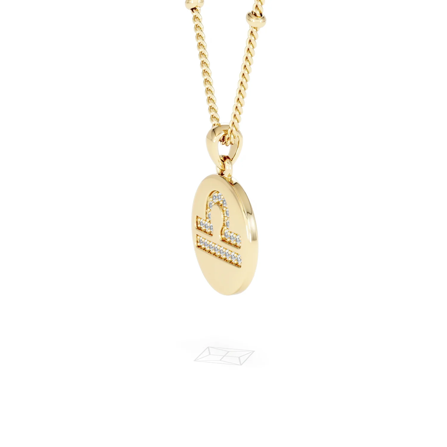 Astrology Libra 0.07ct Lab Grown Diamond Medallion Pendant Necklace in 18K Gold Vermeil - Image 22