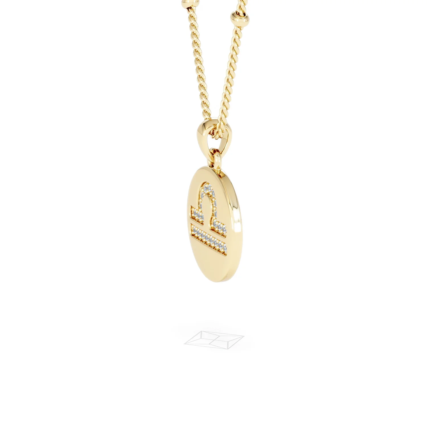 Astrology Libra 0.07ct Lab Grown Diamond Medallion Pendant Necklace in 18K Gold Vermeil - Image 23