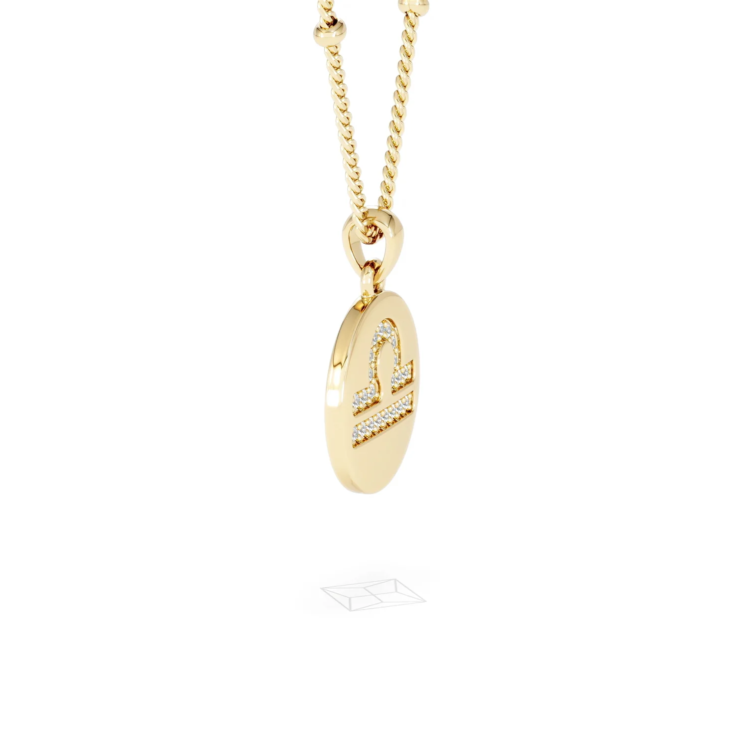 Astrology Libra 0.07ct Lab Grown Diamond Medallion Pendant Necklace in 18K Gold Vermeil - Image 73