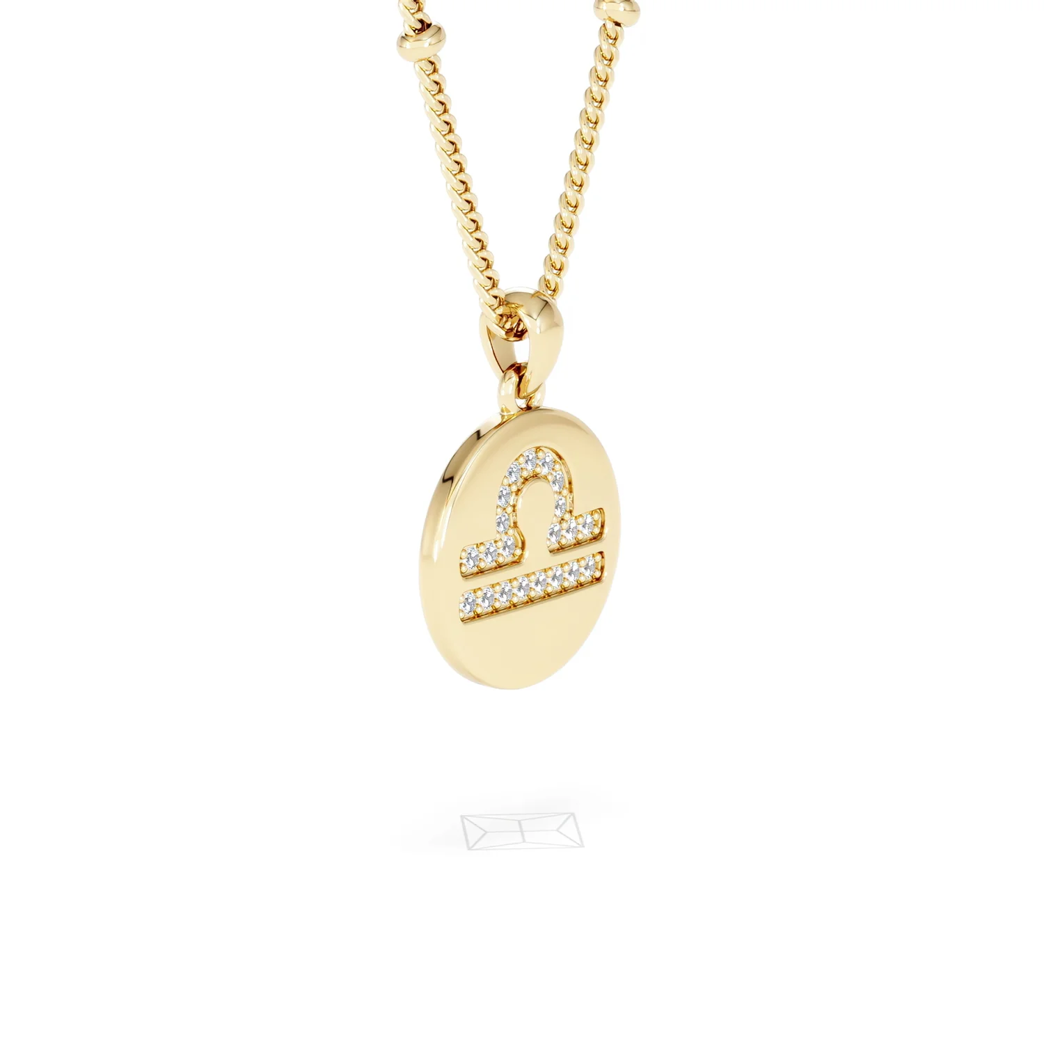 Astrology Libra 0.07ct Lab Grown Diamond Medallion Pendant Necklace in 18K Gold Vermeil - Image 77