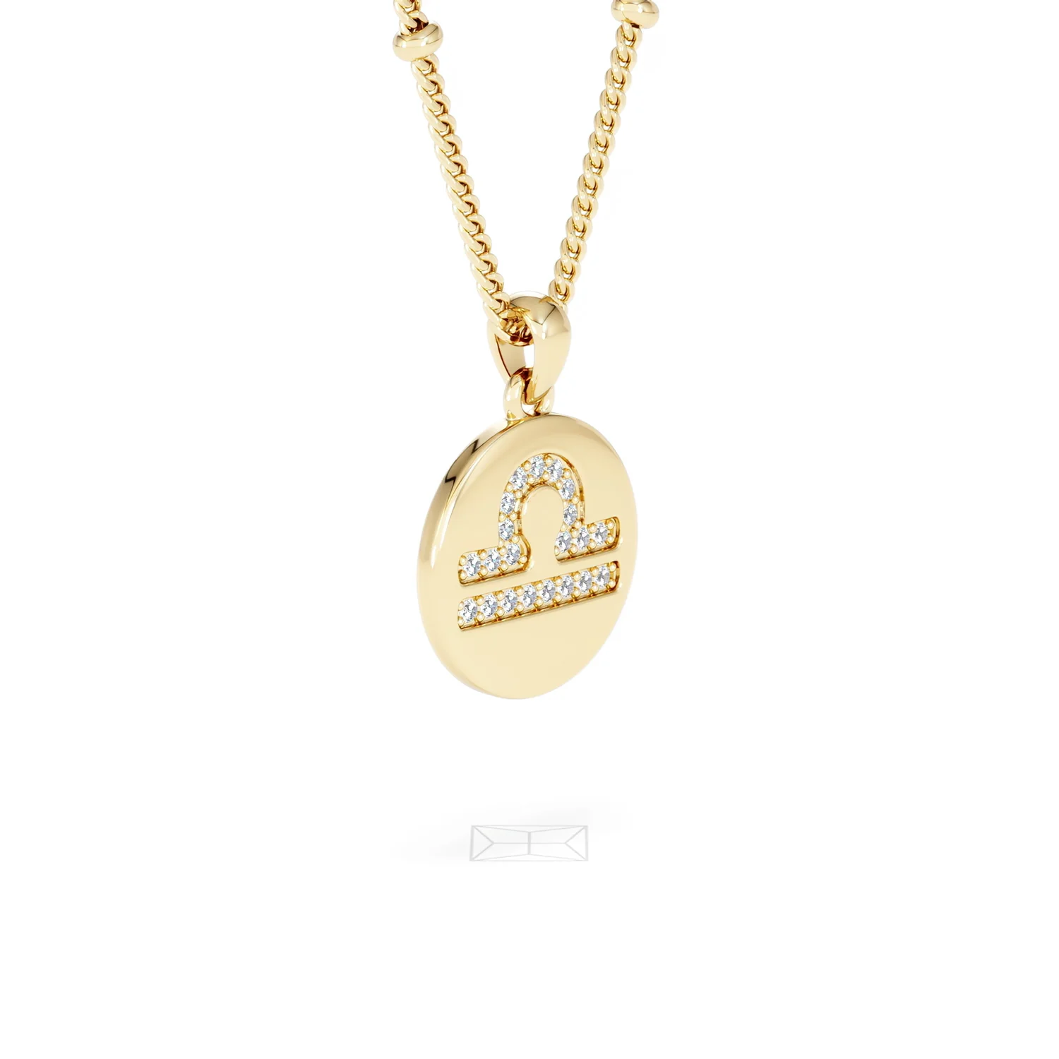 Astrology Libra 0.07ct Lab Grown Diamond Medallion Pendant Necklace in 18K Gold Vermeil - Image 78