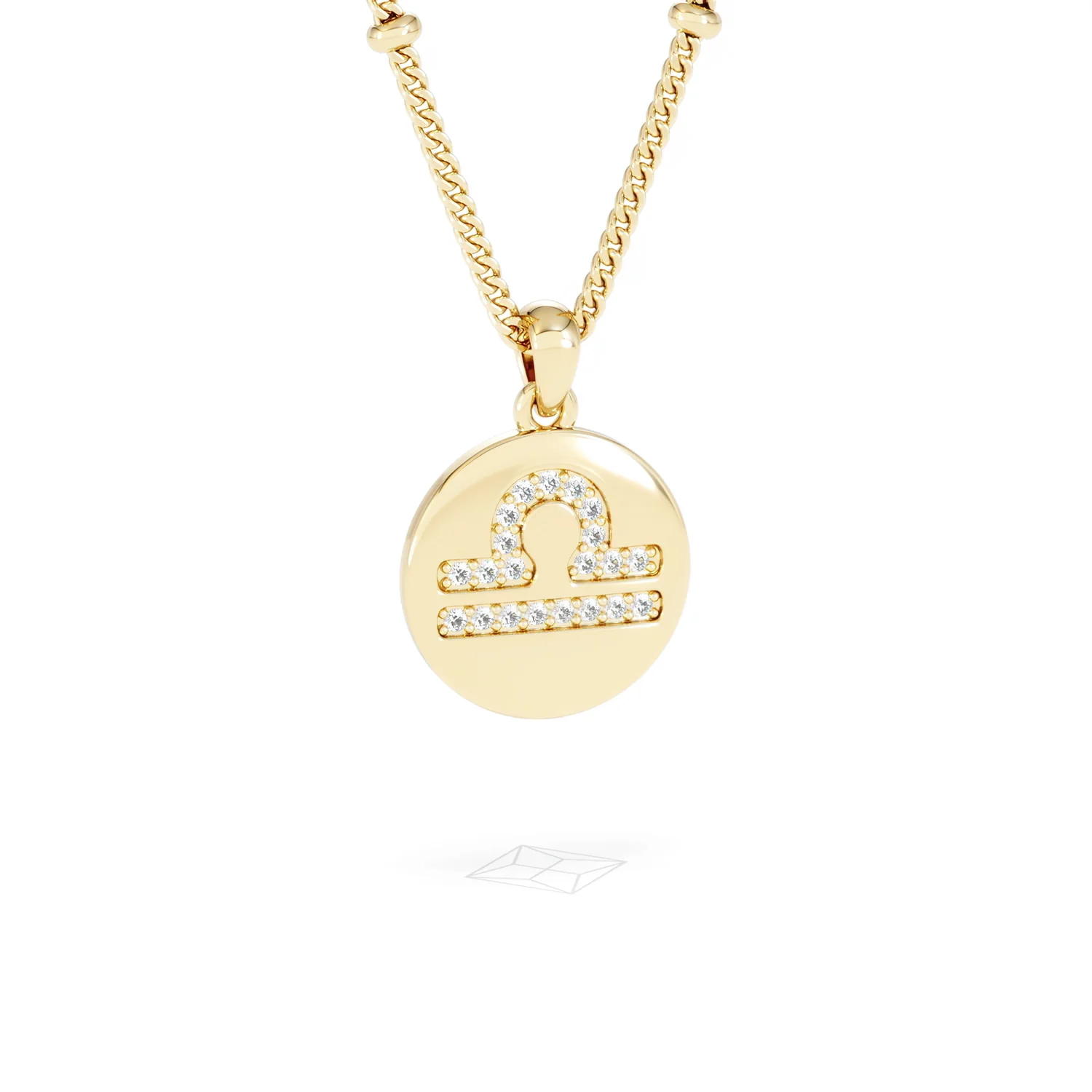 Astrology Libra 0.07ct Lab Grown Diamond Medallion Pendant Necklace in 18K Gold Vermeil - Image 84