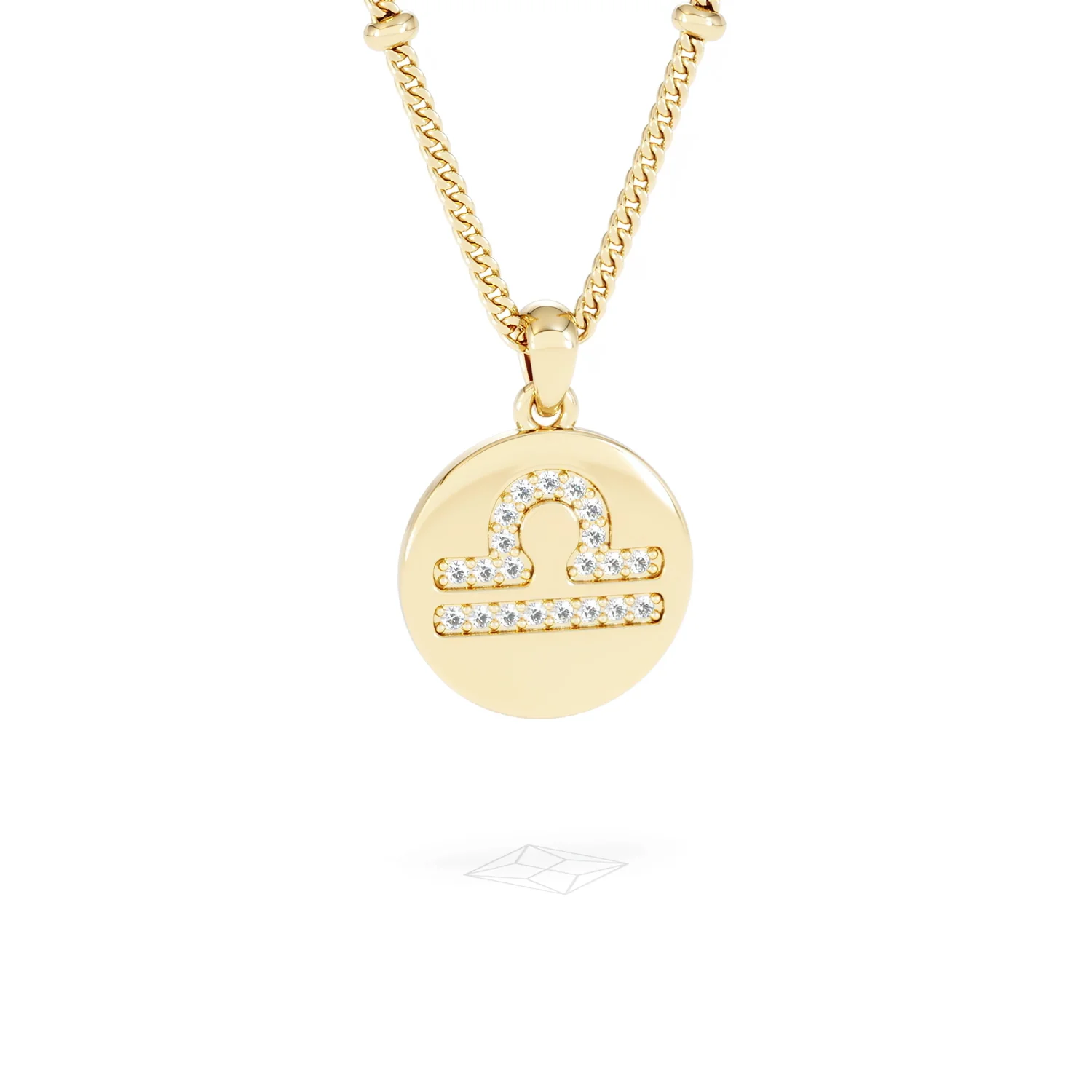 Astrology Libra 0.07ct Lab Grown Diamond Medallion Pendant Necklace in 18K Gold Vermeil - Image 85