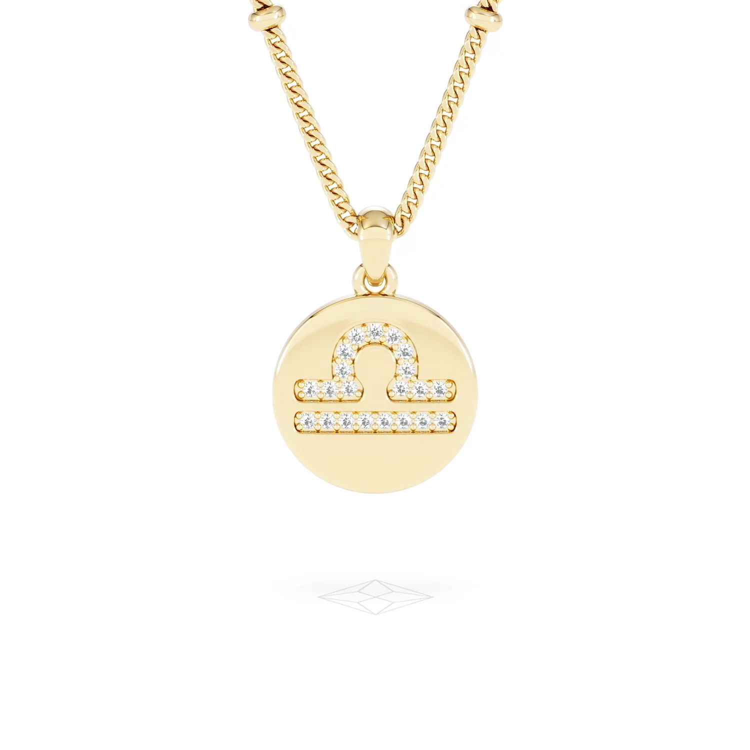 Astrology Libra 0.07ct Lab Grown Diamond Medallion Pendant Necklace in 18K Gold Vermeil - Image 88