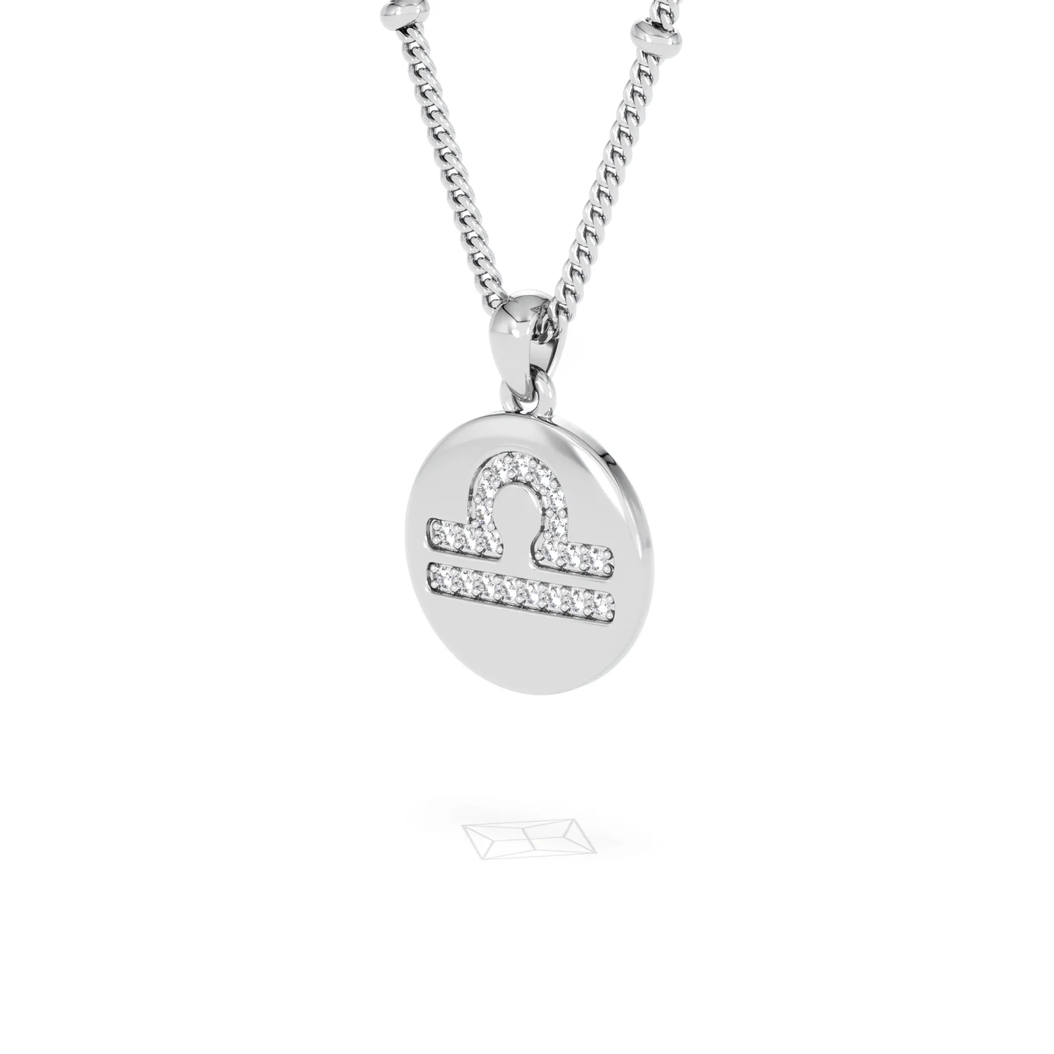 Astrology Libra 0.07ct Lab Grown Diamond Medallion Pendant Necklace in Sterling Silver - Image 16
