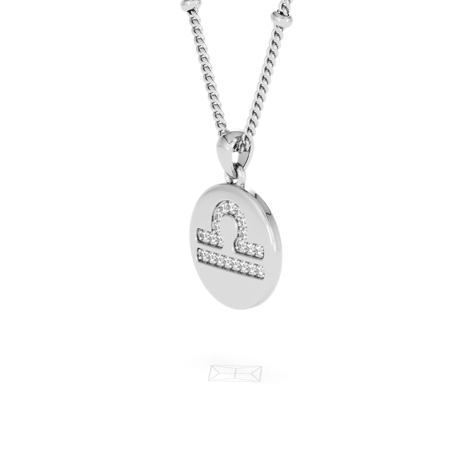 Astrology Libra 0.07ct Lab Grown Diamond Medallion Pendant Necklace in Sterling Silver - Image 19