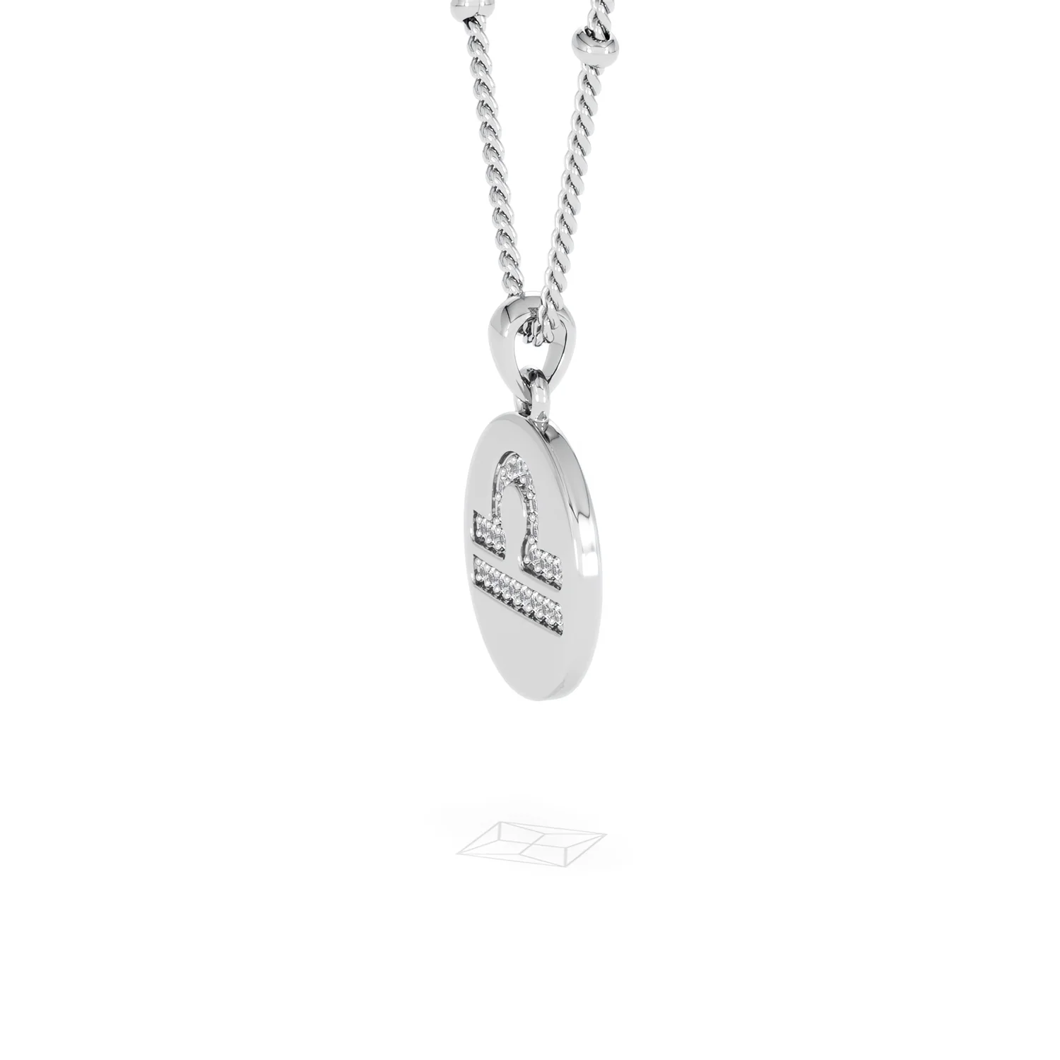 Astrology Libra 0.07ct Lab Grown Diamond Medallion Pendant Necklace in Sterling Silver - Image 23