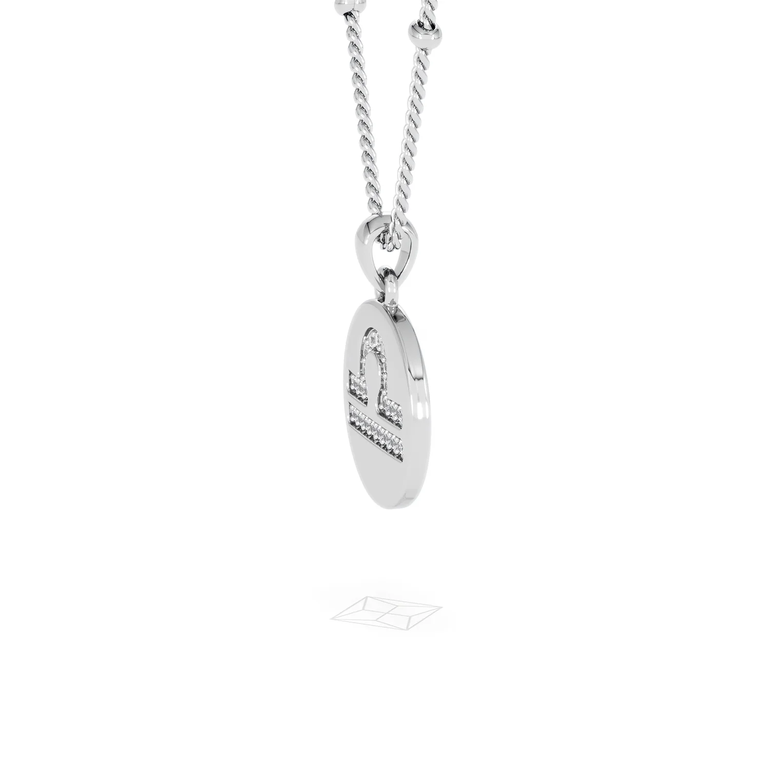 Astrology Libra 0.07ct Lab Grown Diamond Medallion Pendant Necklace in Sterling Silver - Image 24