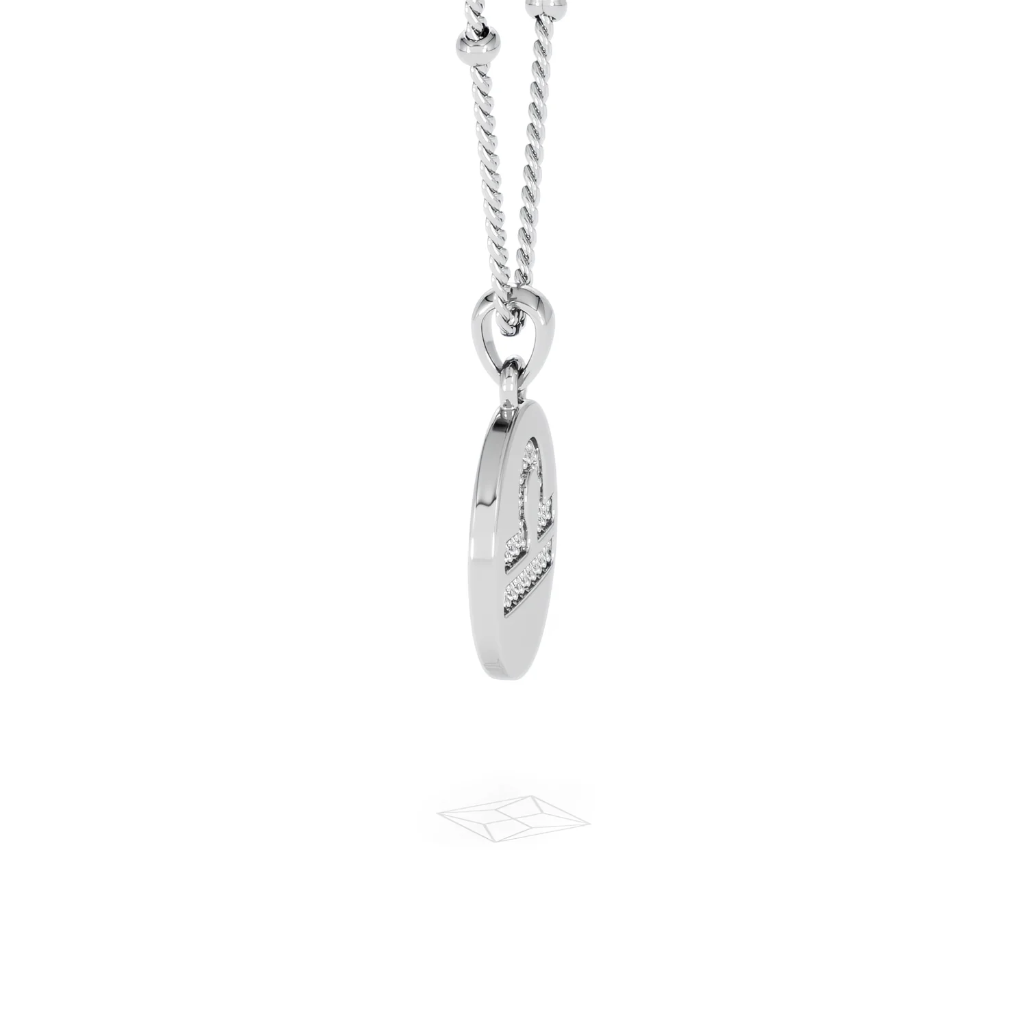 Astrology Libra 0.07ct Lab Grown Diamond Medallion Pendant Necklace in Sterling Silver - Image 71