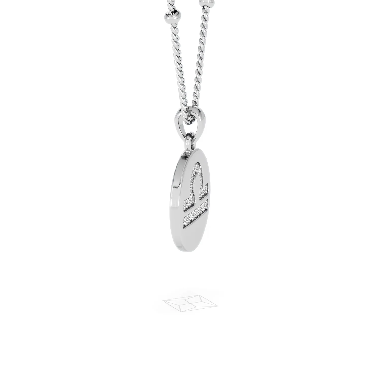 Astrology Libra 0.07ct Lab Grown Diamond Medallion Pendant Necklace in Sterling Silver - Image 72