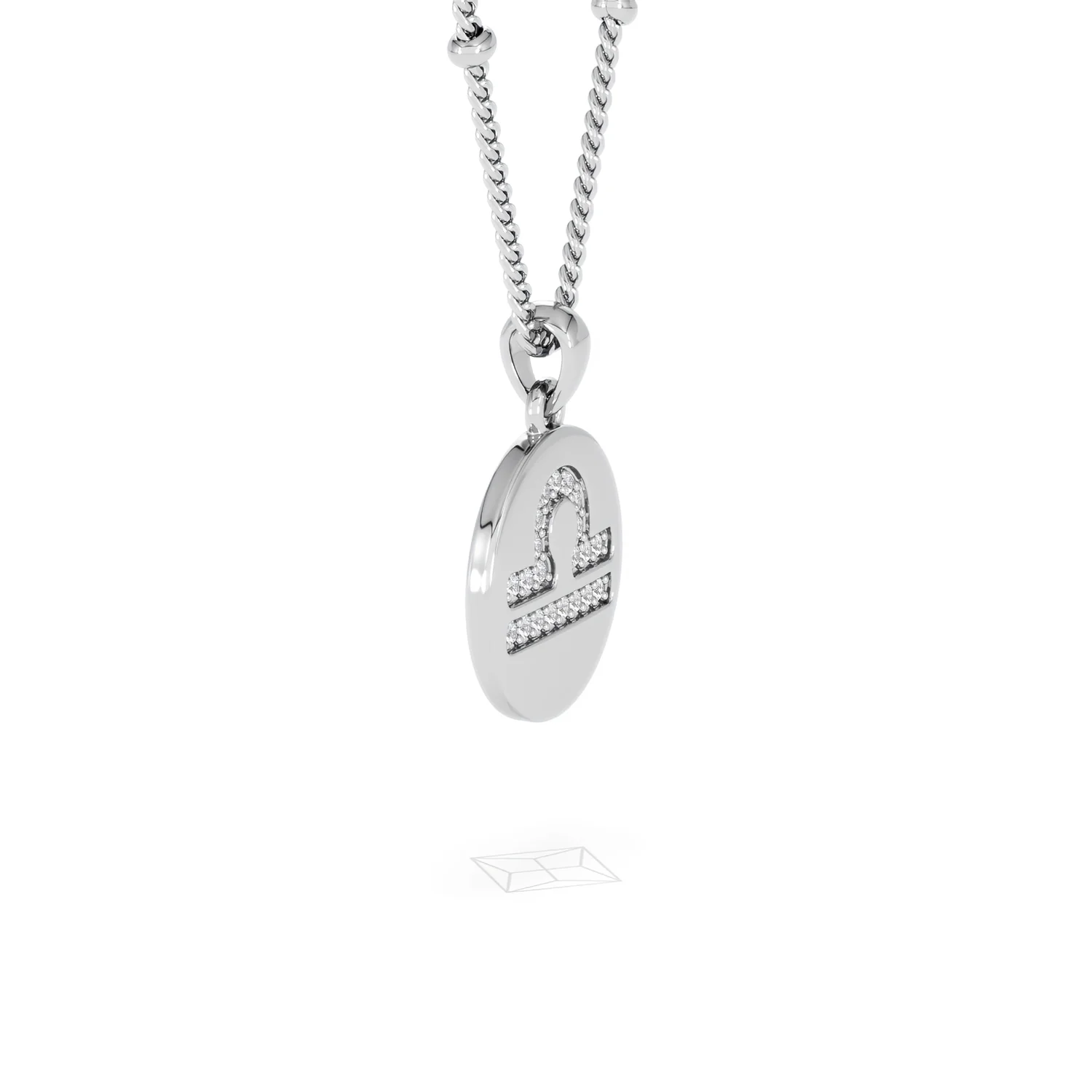 Astrology Libra 0.07ct Lab Grown Diamond Medallion Pendant Necklace in Sterling Silver - Image 74