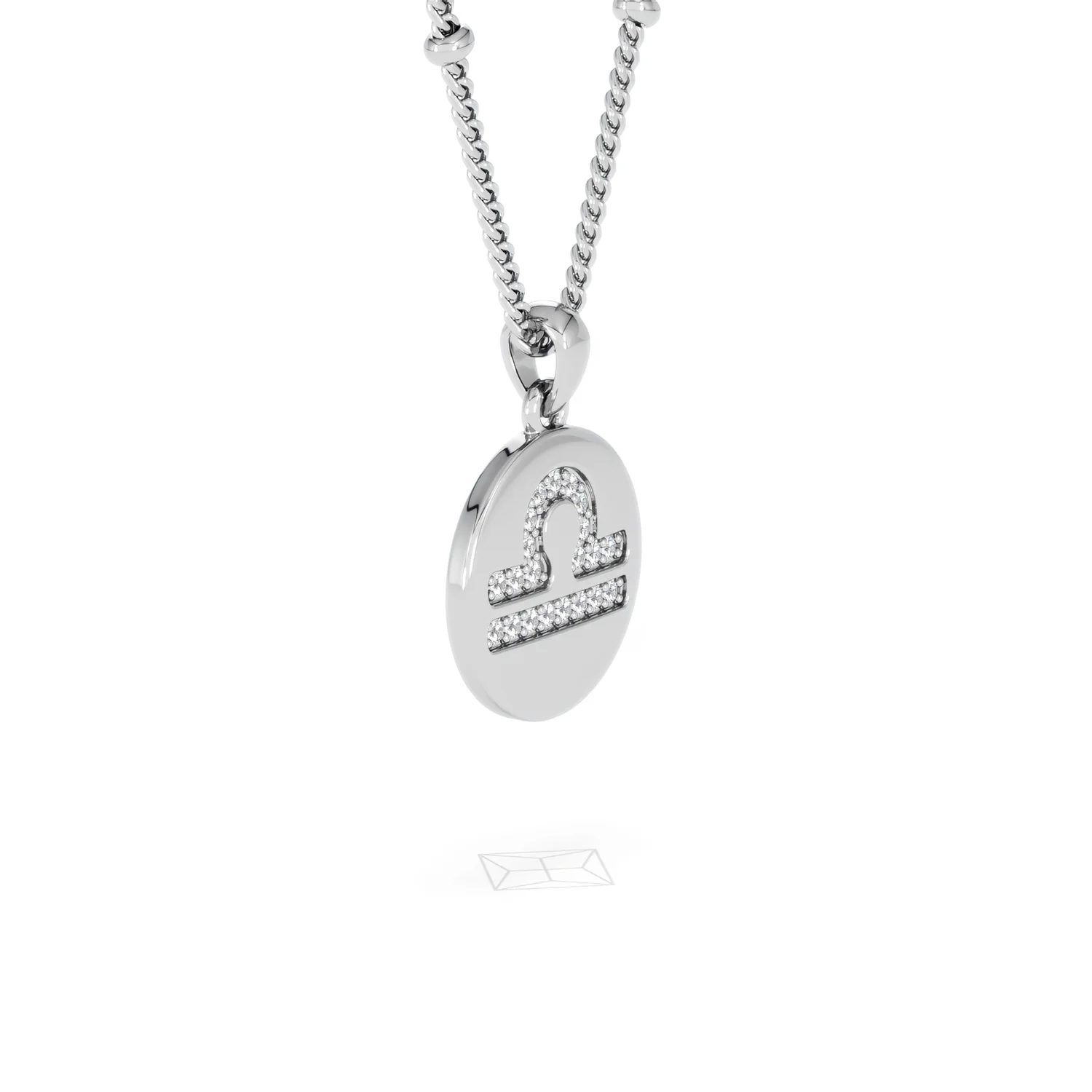 Astrology Libra 0.07ct Lab Grown Diamond Medallion Pendant Necklace in Sterling Silver - Image 76