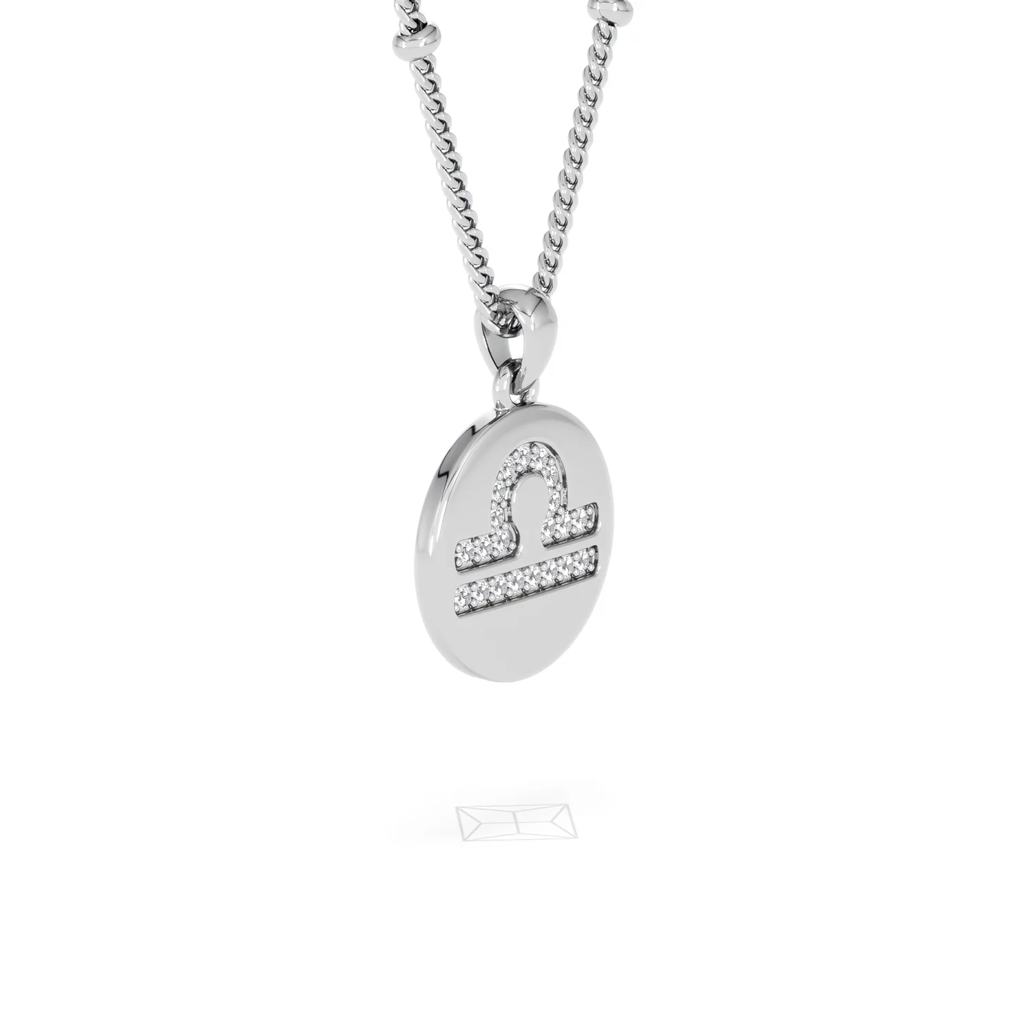 Astrology Libra 0.07ct Lab Grown Diamond Medallion Pendant Necklace in Sterling Silver - Image 77