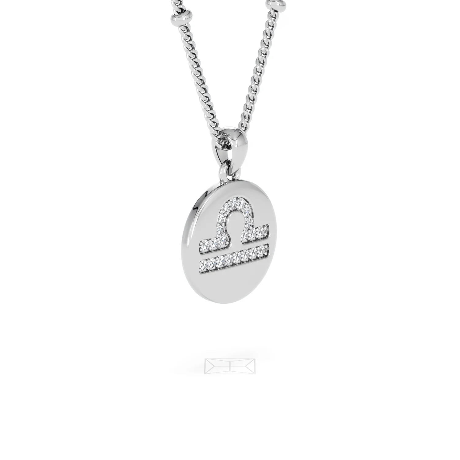 Astrology Libra 0.07ct Lab Grown Diamond Medallion Pendant Necklace in Sterling Silver - Image 78