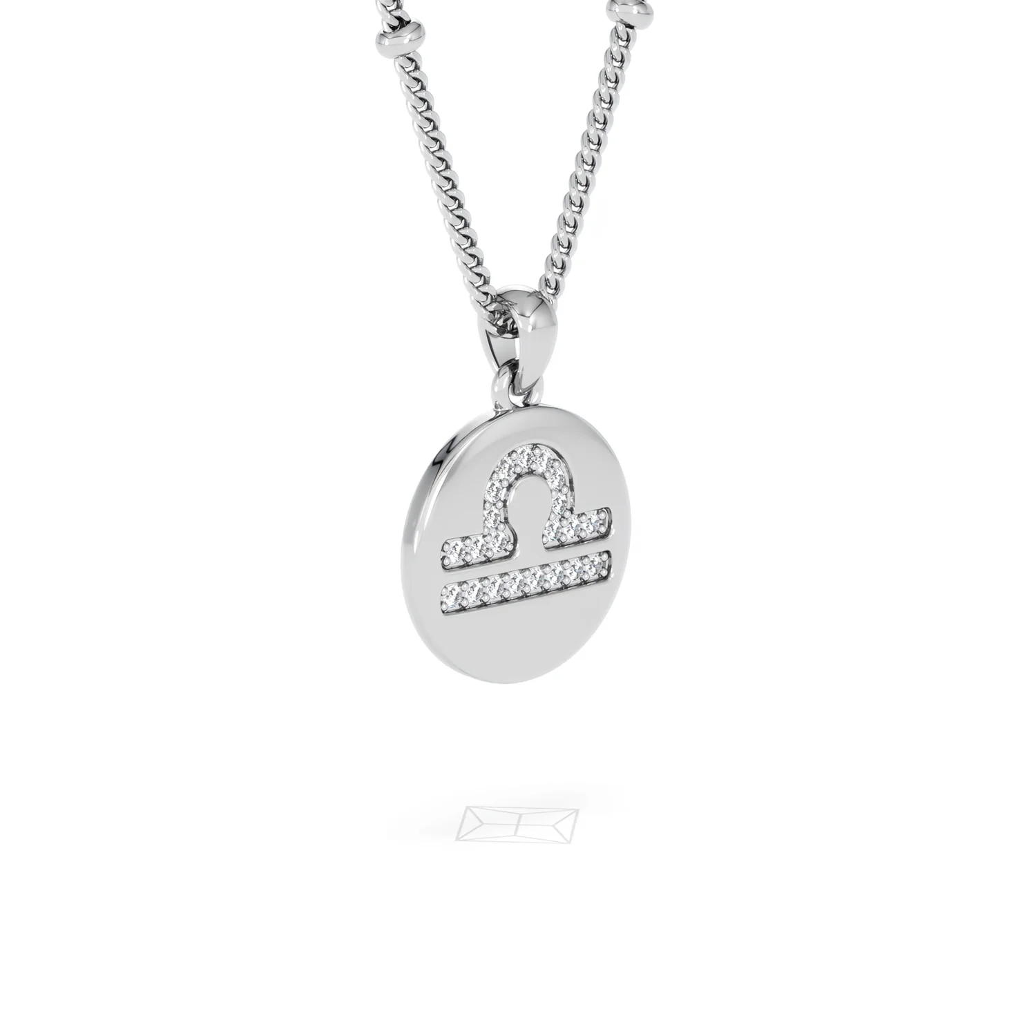 Astrology Libra 0.07ct Lab Grown Diamond Medallion Pendant Necklace in Sterling Silver - Image 79