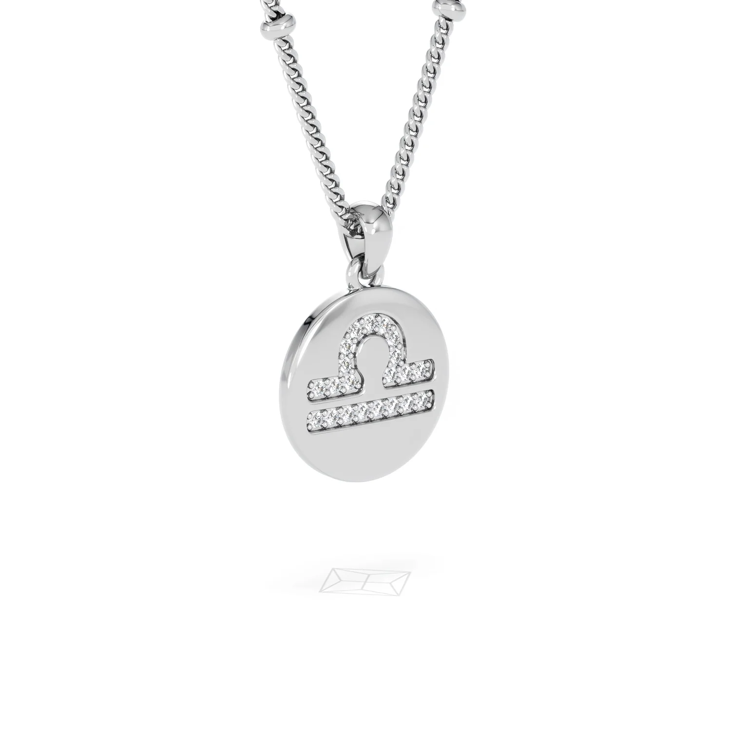 Astrology Libra 0.07ct Lab Grown Diamond Medallion Pendant Necklace in Sterling Silver - Image 80
