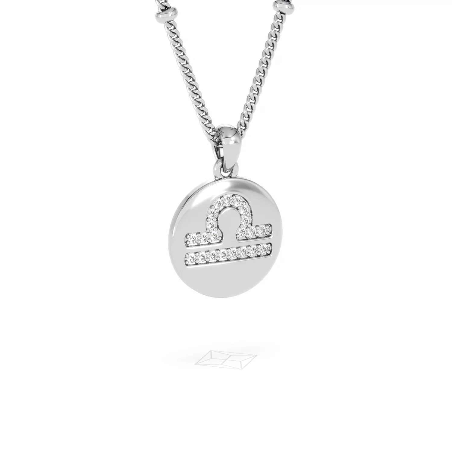Astrology Libra 0.07ct Lab Grown Diamond Medallion Pendant Necklace in Sterling Silver - Image 82