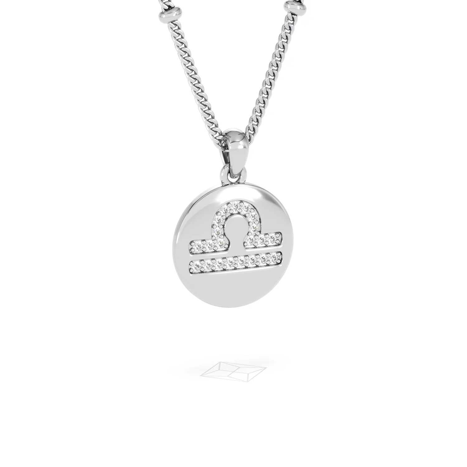 Astrology Libra 0.07ct Lab Grown Diamond Medallion Pendant Necklace in Sterling Silver - Image 83