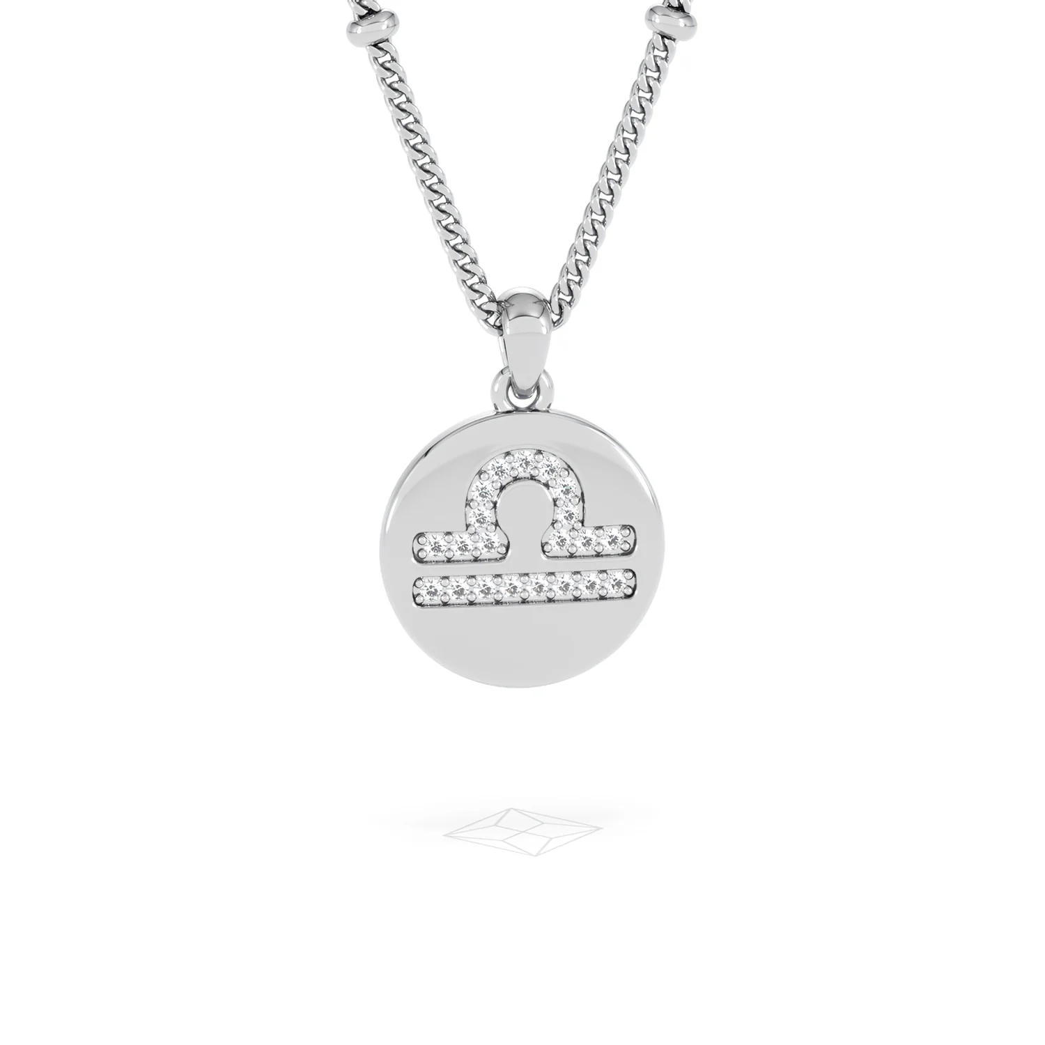 Astrology Libra 0.07ct Lab Grown Diamond Medallion Pendant Necklace in Sterling Silver - Image 86