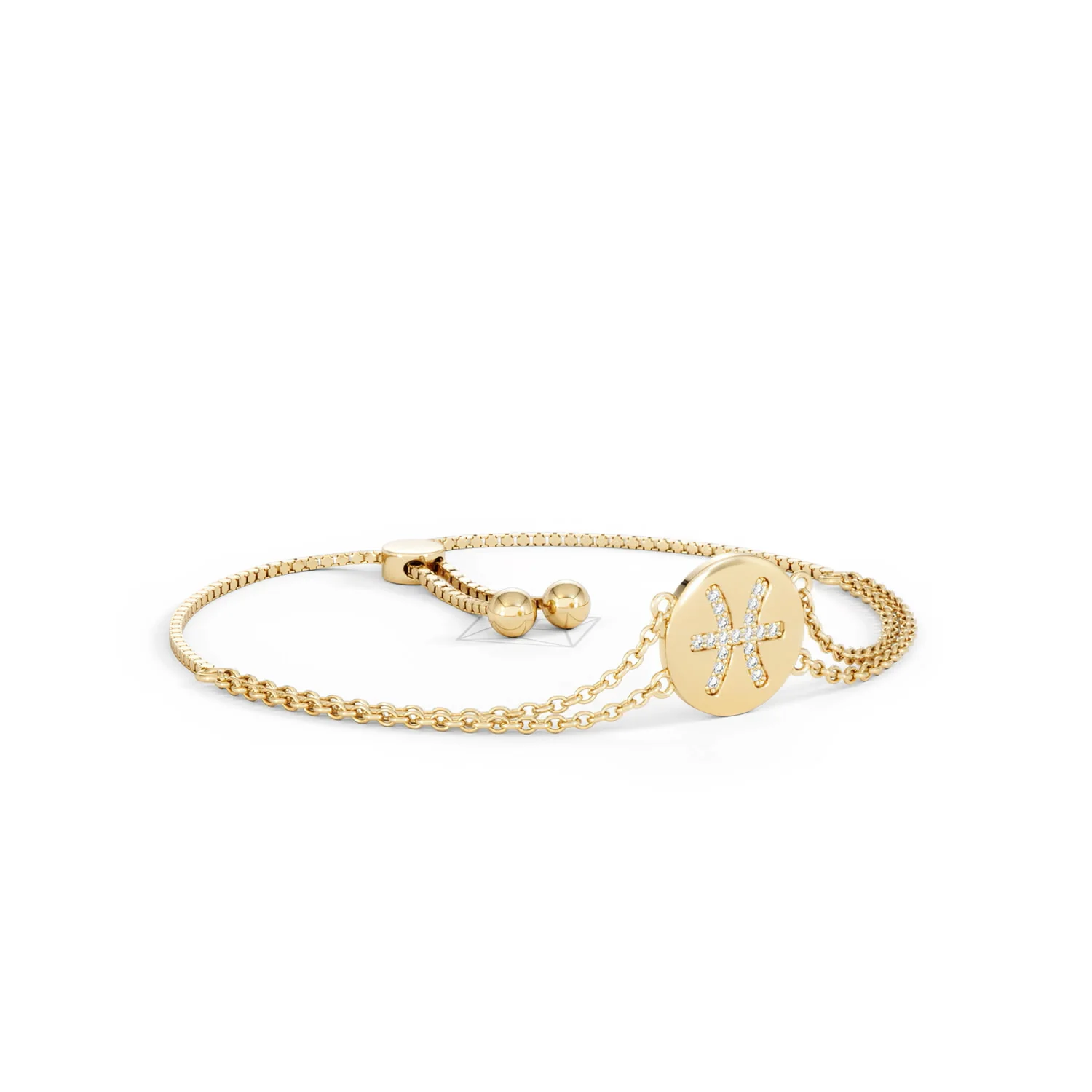 Astrology Pisces 0.07ct Lab Grown Diamond Adjustable Medallion Bracelet 18K Gold Vermeil - Image 16